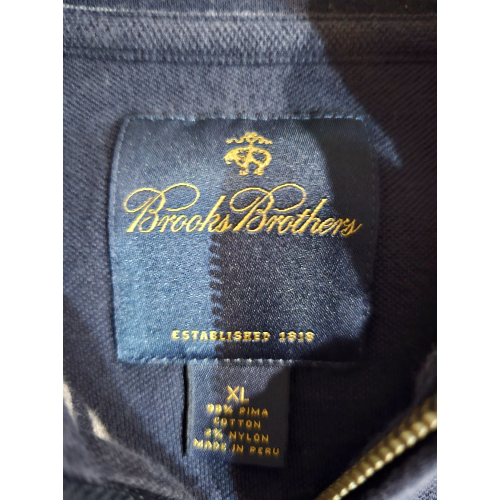 Brooks Brothers Brooks Brothers Signature 1/4 Zip Pima Cotton Mock Neck Pullover Sweater Mens X-Large Blue Size US XL / EU 56 / 4 - 4 Thumbnail
