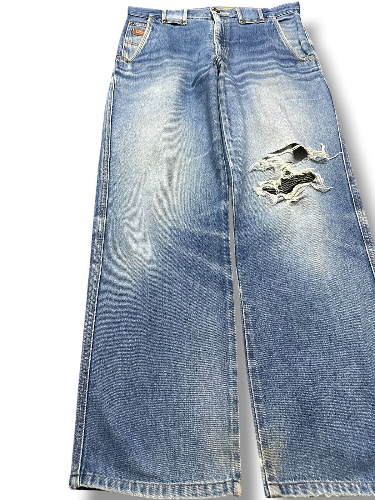 Lancel Vintage Lancel Paris Faded Wash Distressed Denim Size US 32 / EU 48 - 3 Thumbnail