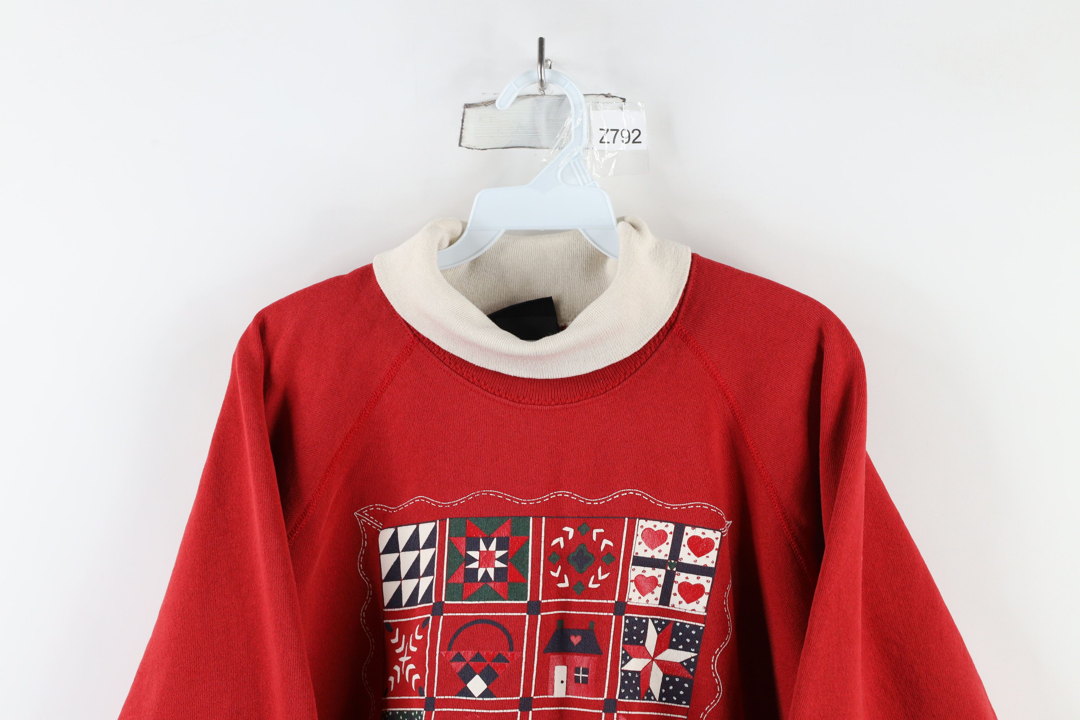 Vintage Vintage 90s Streetwear Farmhouse Turtleneck Sweatshirt USA Size XL / US 12-14 / IT 48-50 - 2 Thumbnail