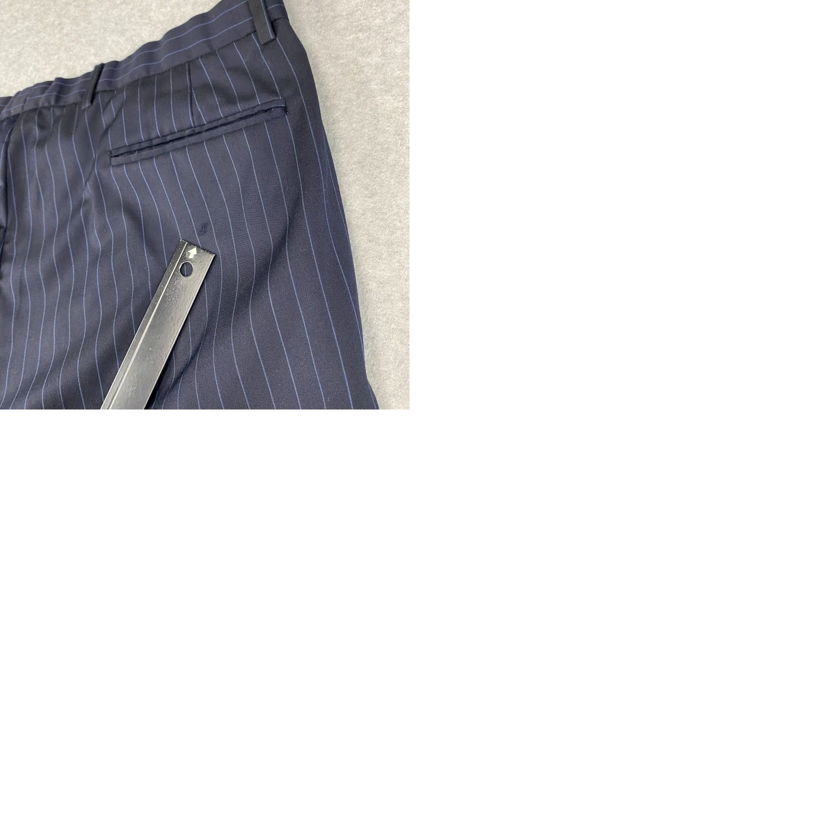Joseph Abboud Joseph Abboud Loro Piana Suit Mens 43L/W37 Blue Pinstripe Super 120's Wool USA Size 46R - 12 Thumbnail