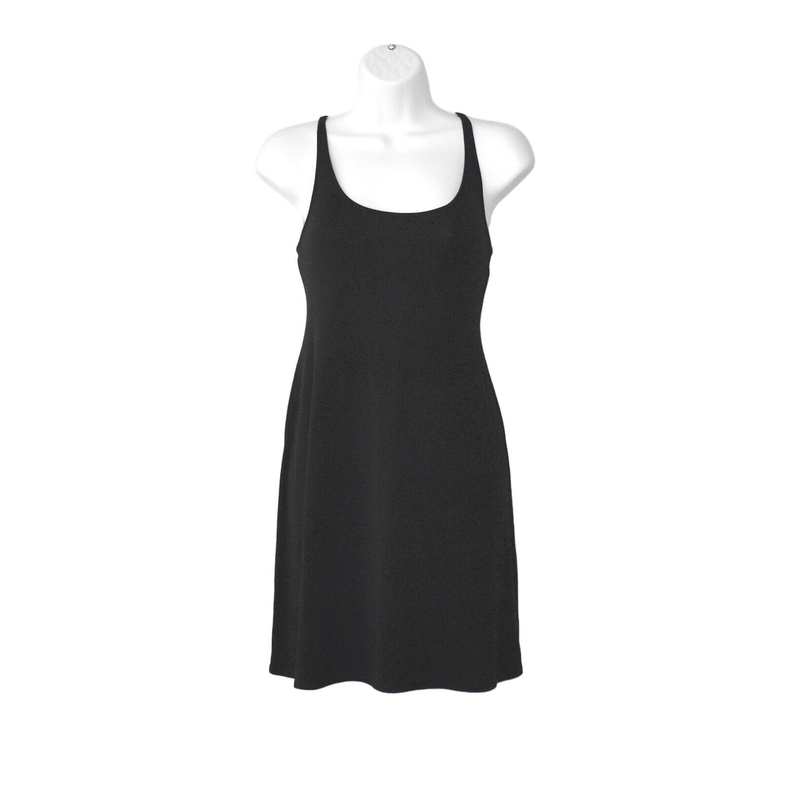 Eileen Fisher NEW EILEEN FISHER Black Silk Scoop Neck Short Tank Dress S Size S / US 4 / IT 40 - 1 Thumbnail