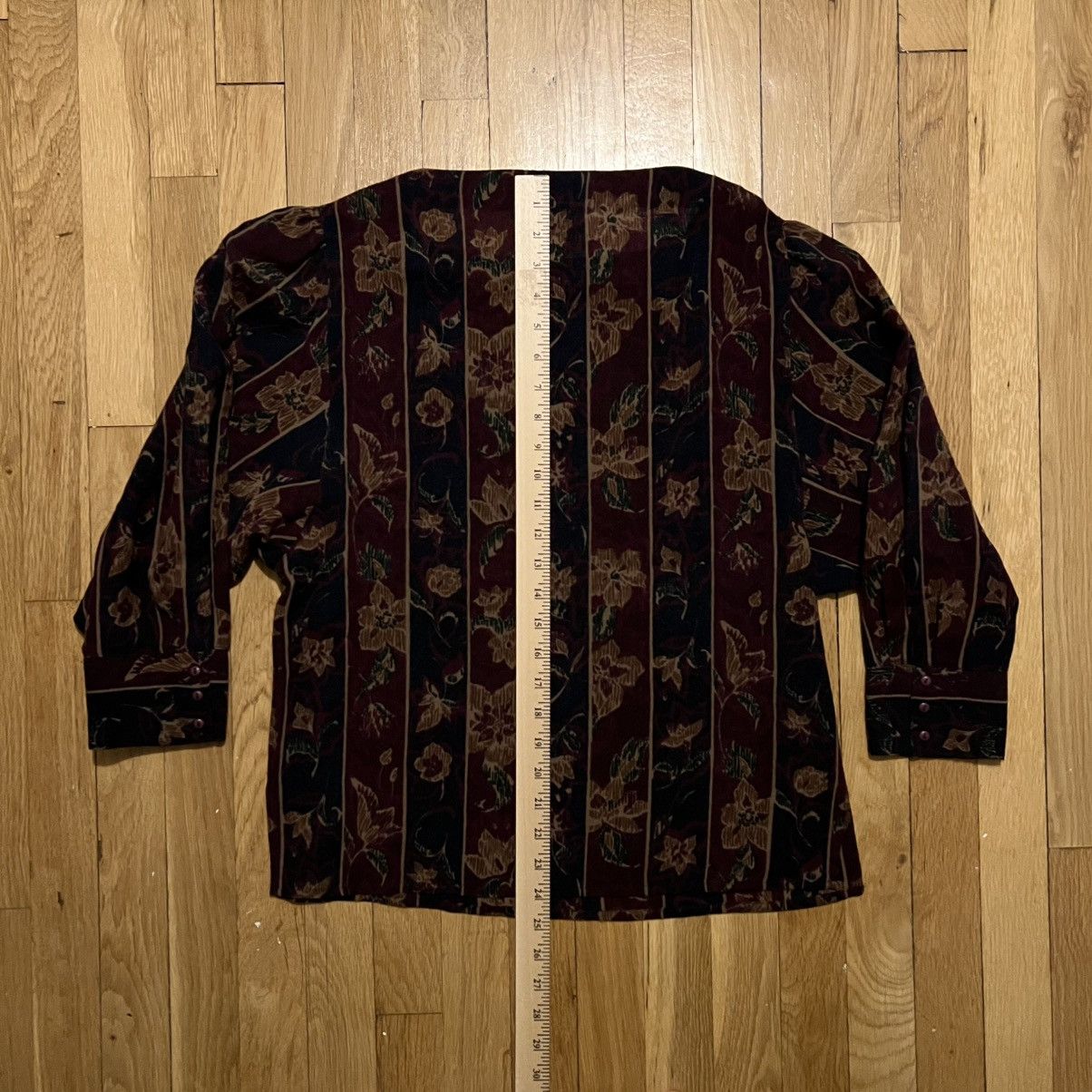 Dior Vintage Christian Dior Brown Floral Medium Wool Top Size M / US 6-8 / IT 42-44 - 6 Thumbnail