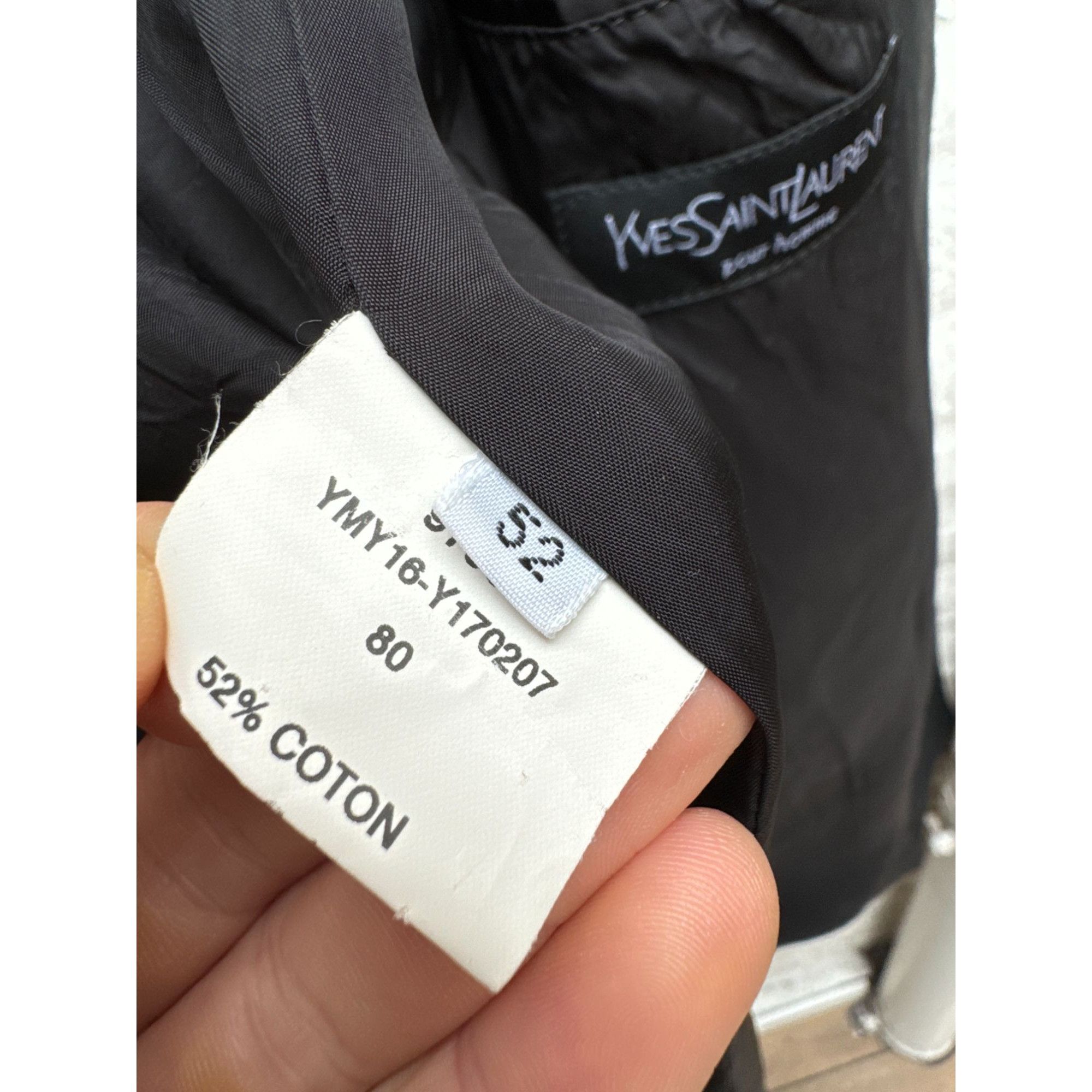 Yves Saint Laurent Black Nylon Mac Coat Size US M / EU 48-50 / 2 - 5 Thumbnail