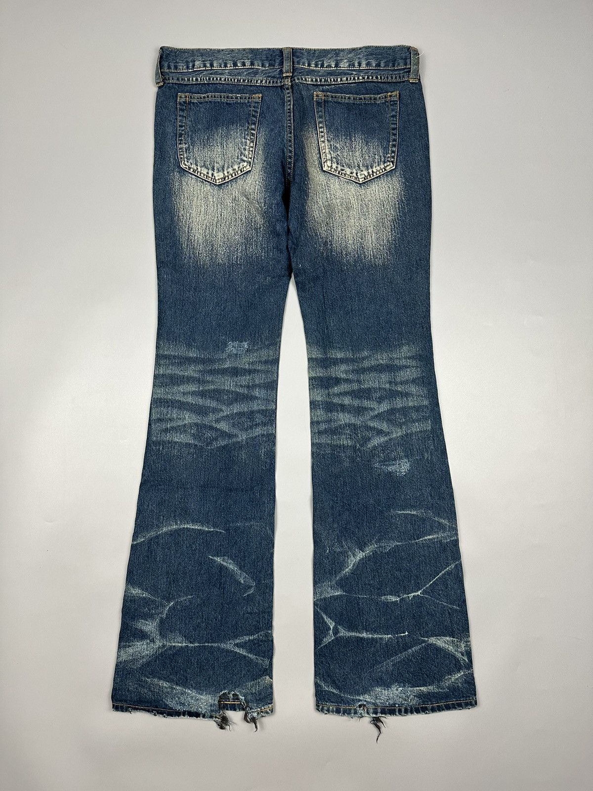 If Six Was Nine × Le Grande Bleu (L.G.B.) Vintage Jack Rose Sanko Co. Ltd Whiskered Flared Denim Size US 32 / EU 48 - 2 Thumbnail