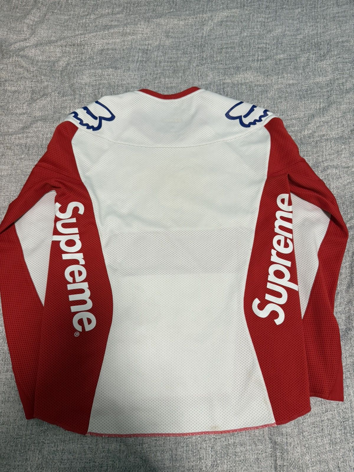 Fox Racing × Supreme Supreme Fox racing moto Jersey top white red Size US S / EU 44-46 / 1 - 2 Thumbnail