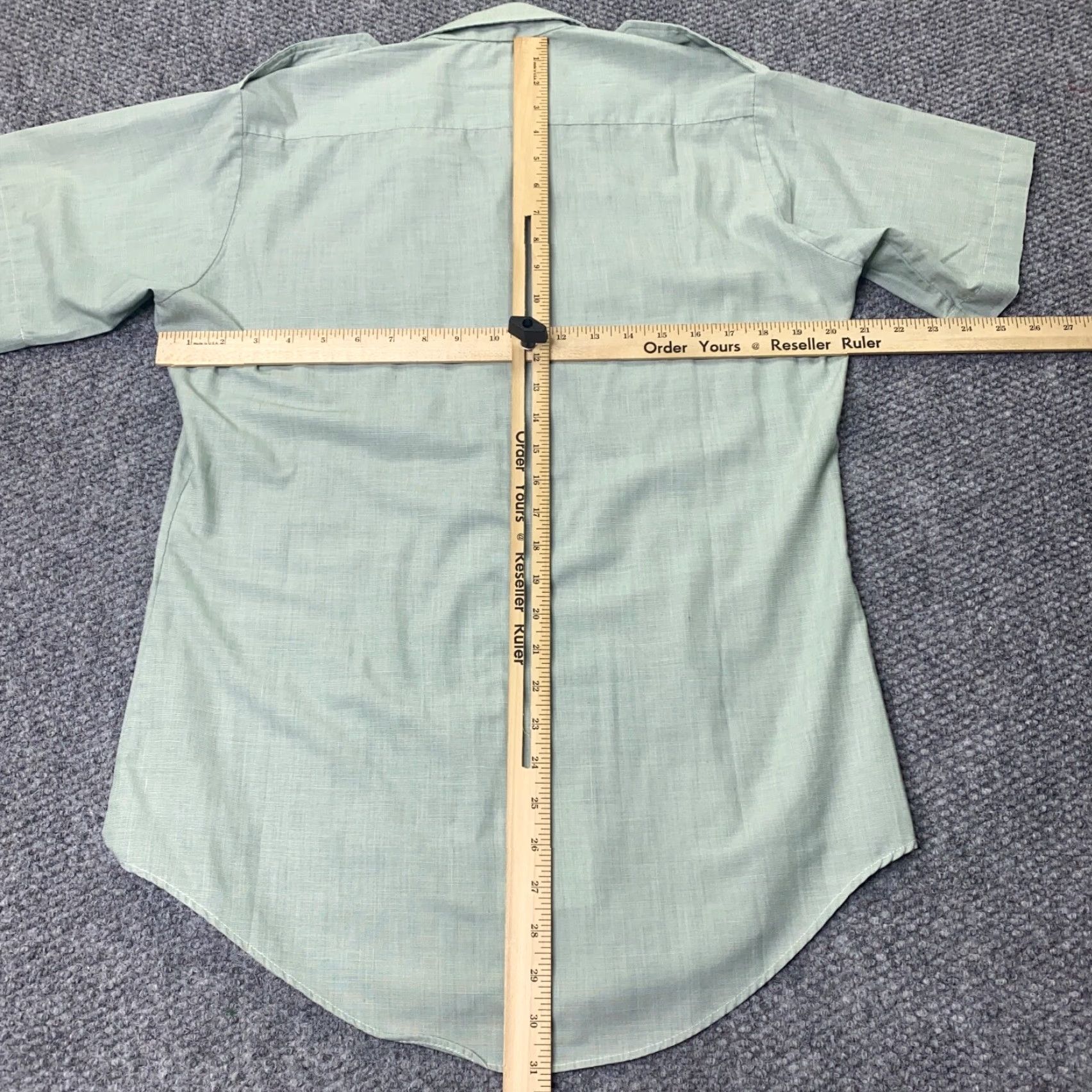 Vintage VTG Creighton Shirt Mens Button-Up Short Sleeve Collared Spread 60s 70s Green Cotton Polyester Regular Size US M / EU 48-50 / 2 - 7 Thumbnail