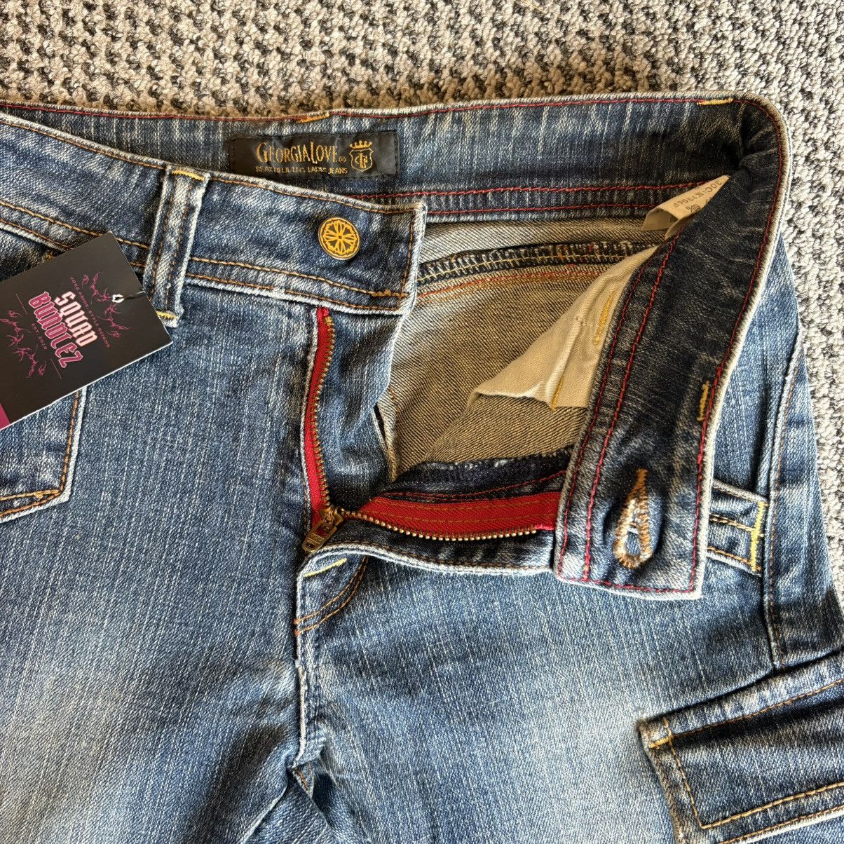 If Six Was Nine Flare Cargo Jeans Blue Denim Georgia Love Size 26’ Size 26" / US 2 / IT 38 - 8 Thumbnail