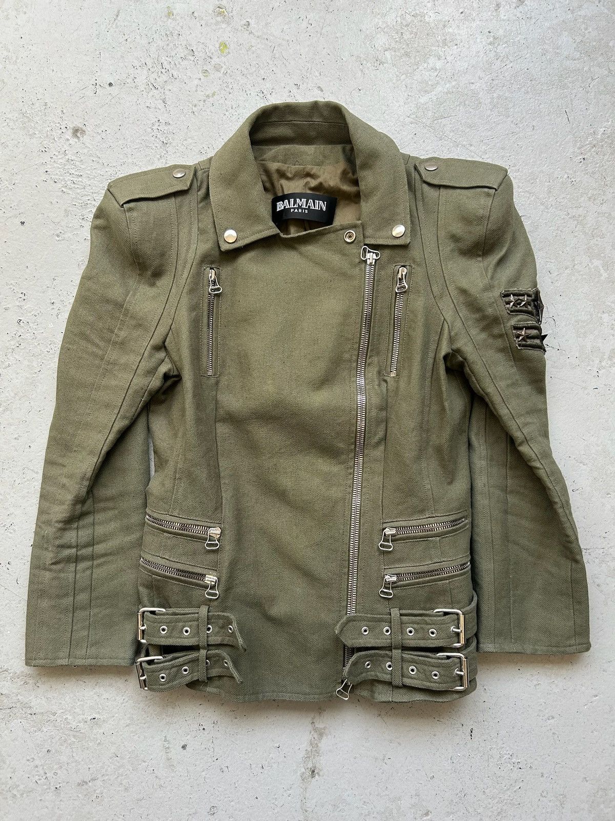 Balmain Balmain by Christophe Decarnin Studded Military Biker Jacket Size US XS / EU 42 / 0 - 1 Thumbnail
