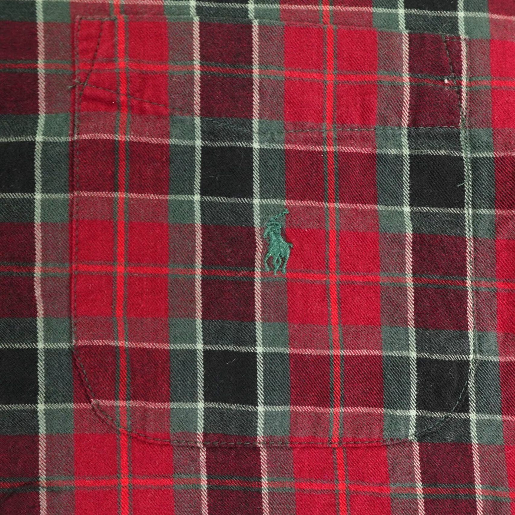 Polo Ralph Lauren VINTAGE Polo Ralph Lauren Shirt Mens Medium Red Green Tartan Plaid Flannel Pony Shirt Size US M / EU 48-50 / 2 - 3 Thumbnail