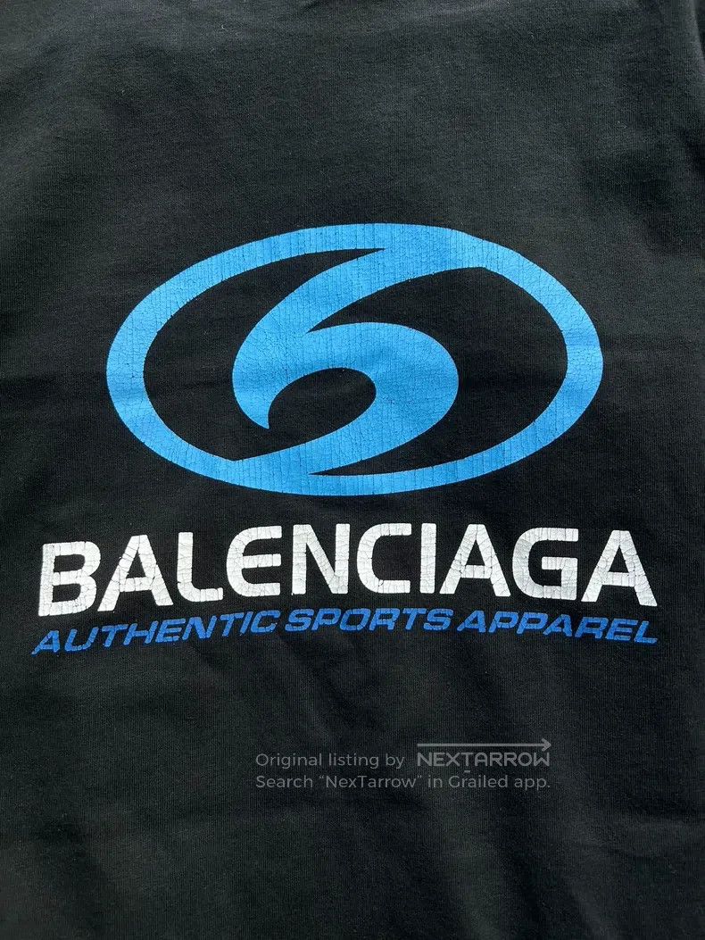 Balenciaga Balenciaga Wave Destroyed Logo Short Sleeve T-Shirt, Size Size US L / EU 52-54 / 3 - 5 Thumbnail