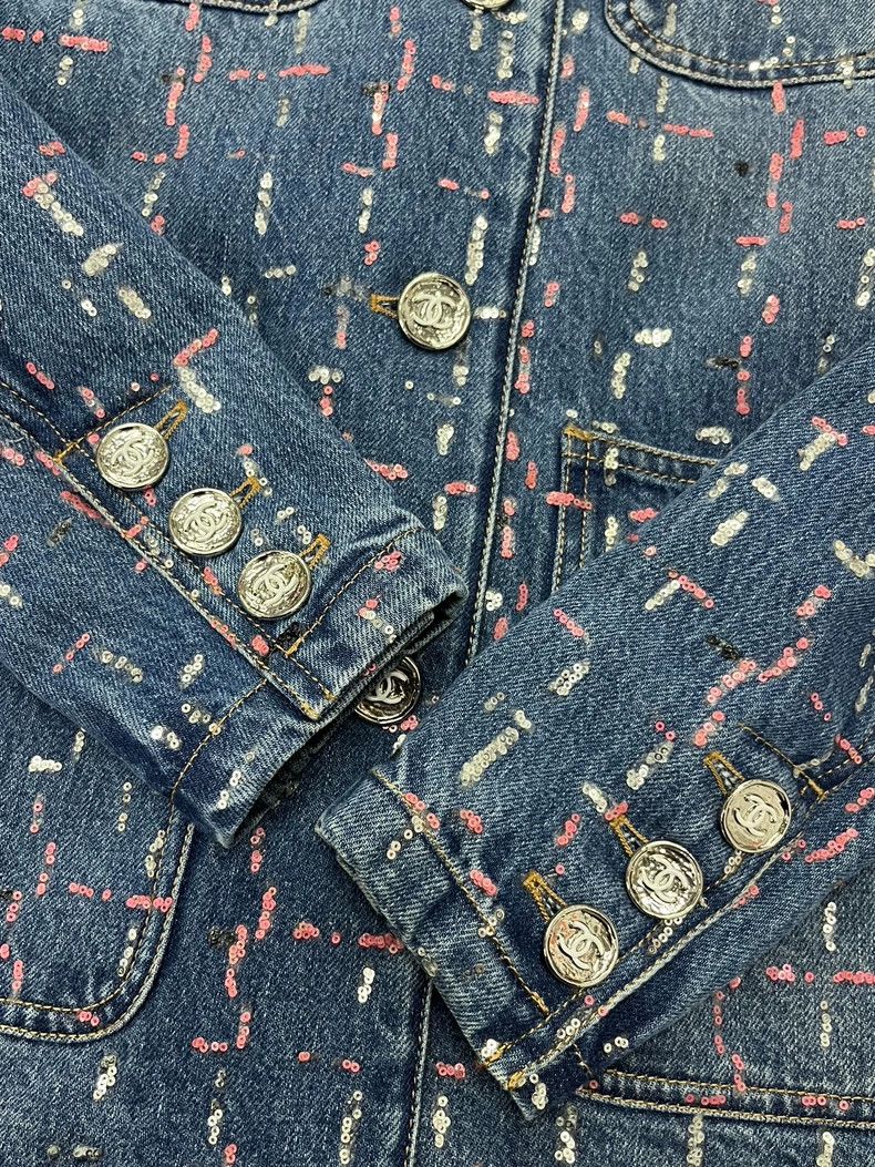 Chanel chanel Sequined denim jacket Size XXS / US 00 / IT 34 - 3 Thumbnail