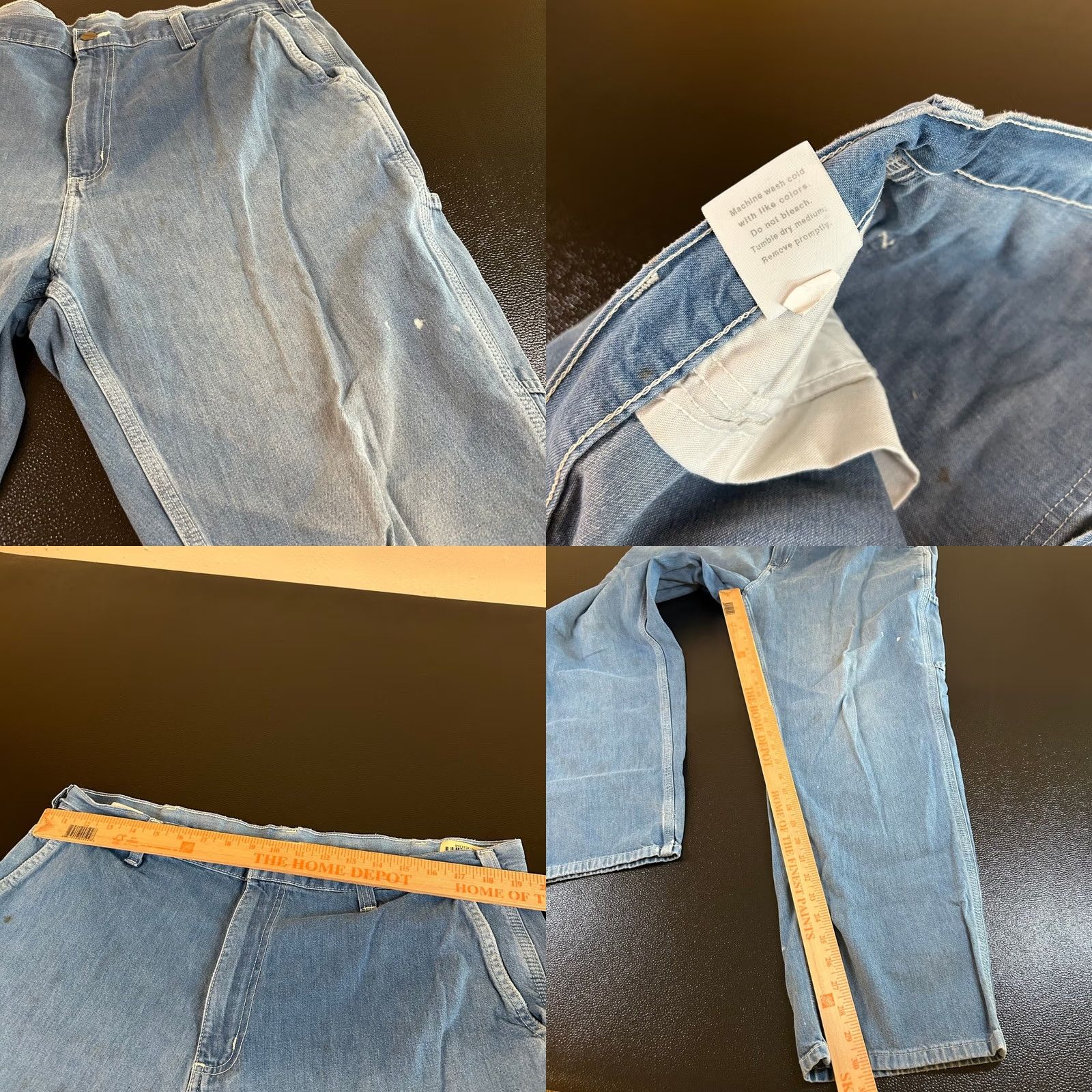 Carhartt Carhartt Carpenter Jeans Work Utility Pants Denim Blue Mens 40x30" Distressed Relaxed Denim Jeans Carpenter Workwear Pockets Hammer Loop Jeans Mens Size US 40 / EU 56 - 8 Thumbnail