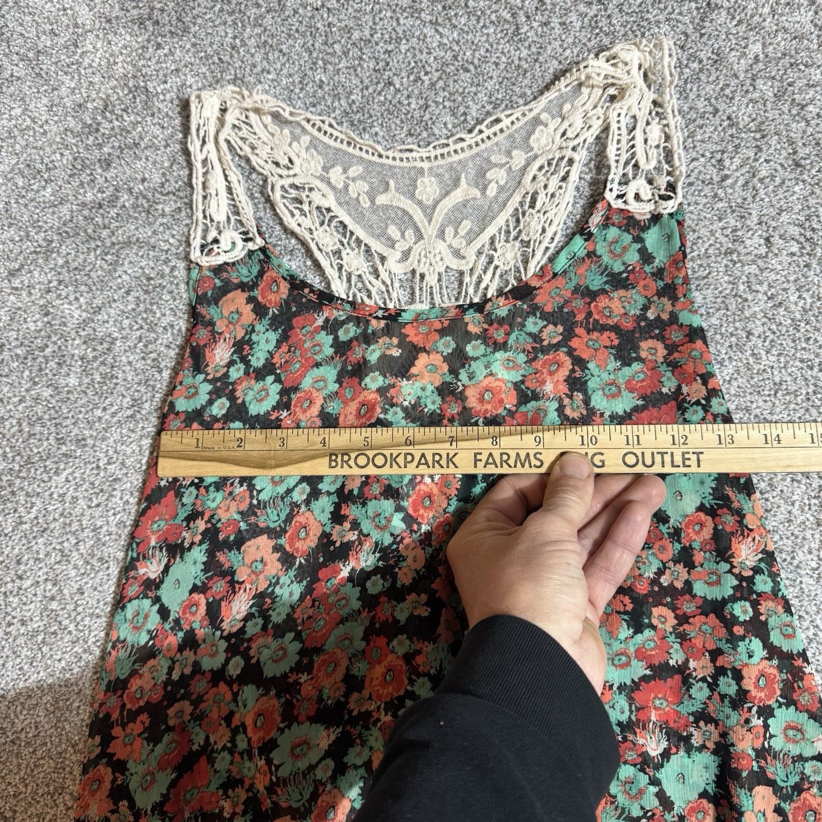 Other Fairycore 70s Inspired Tank Top Womens XL Babydoll Lace Trim Size XL / US 12-14 / IT 48-50 - 3 Thumbnail