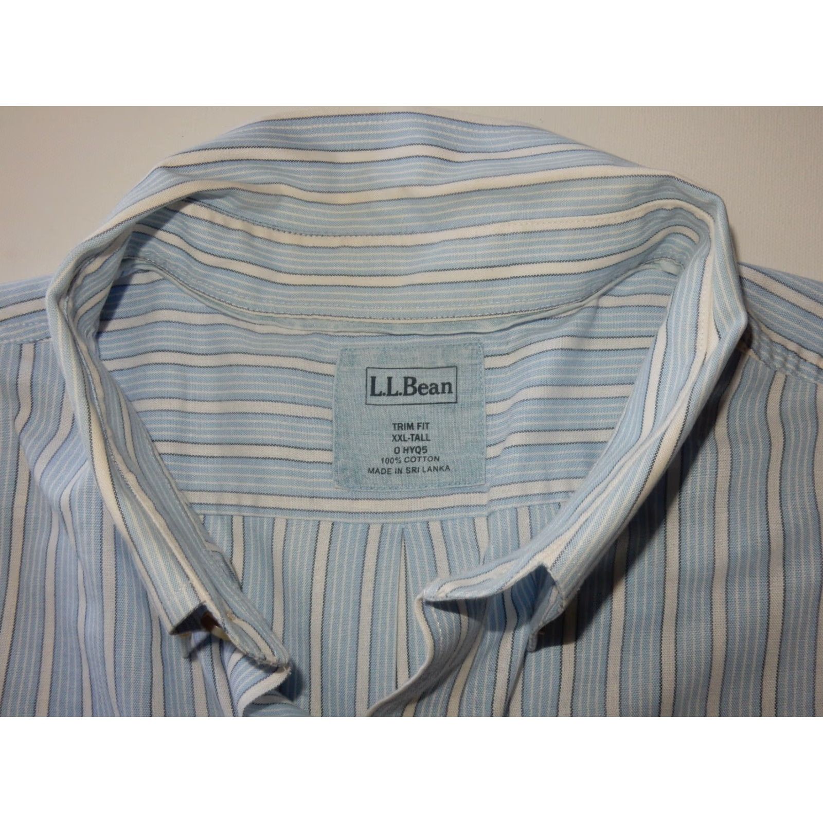 Vintage VINTAGE L.L. Bean Men's Shirt Short Sleeve Button-Up Big & Tall 2XLT Cotton Blue Striped Size US XXL / EU 58 / 5 - 3 Thumbnail