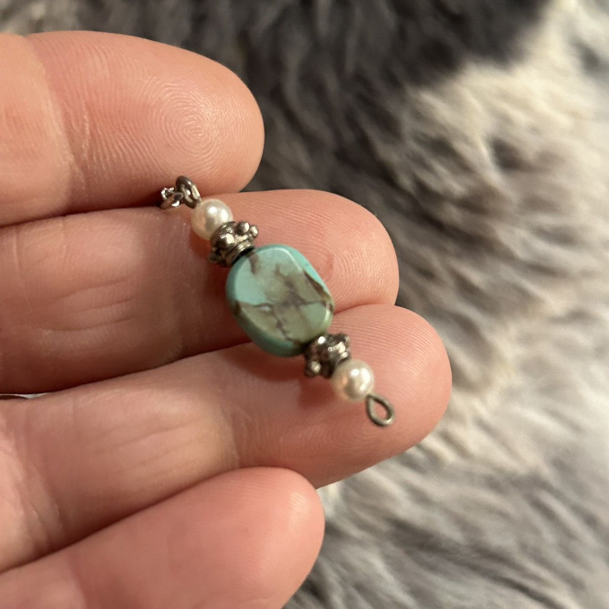 Handmade Handcrafted silver plated African turquoise pearl necklace Size ONE SIZE - 7 Thumbnail