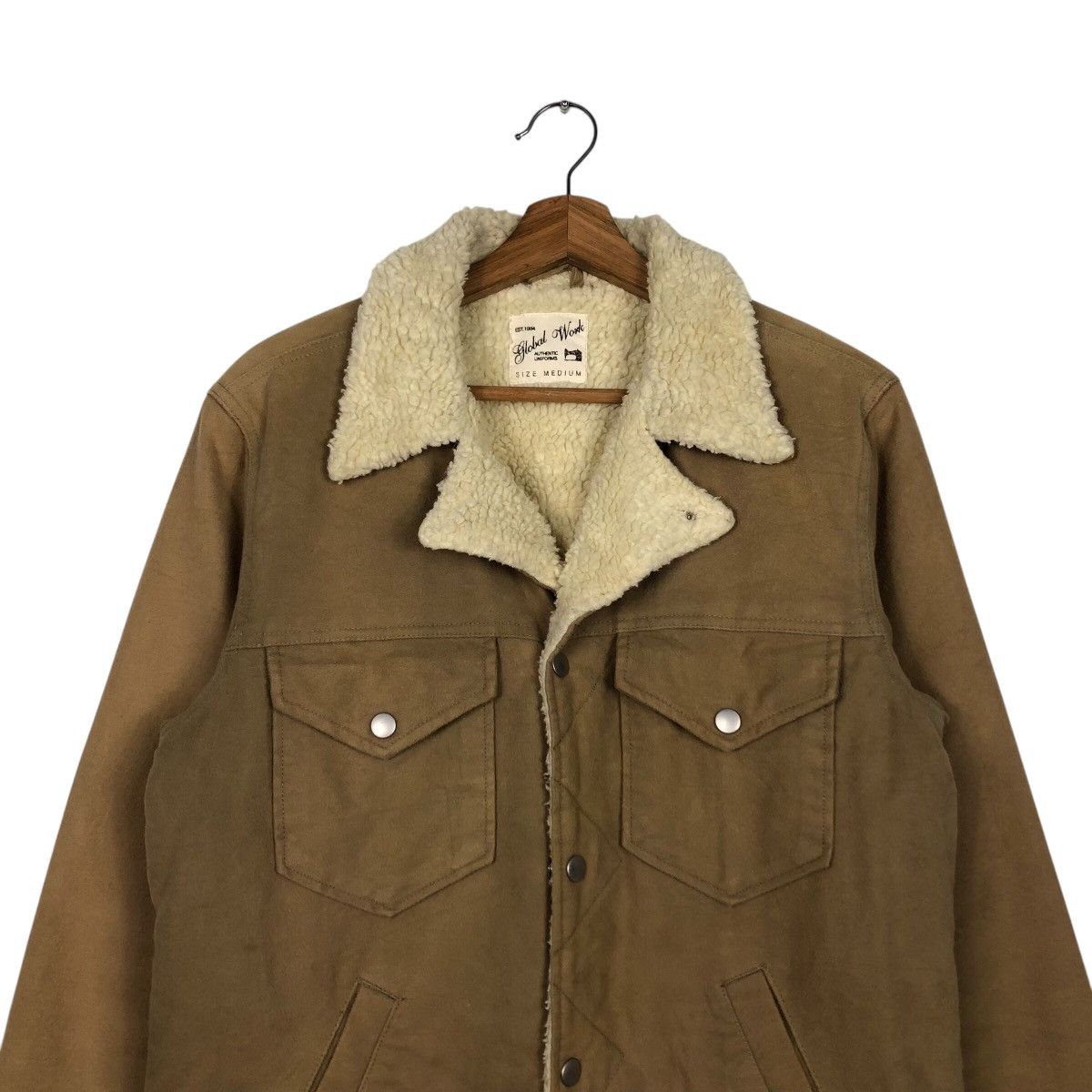 Japanese Brand × Vintage 📌Global Work Chore Biker Jacket Double Collar Issey Miyake Size US M / EU 48-50 / 2 - 4 Thumbnail