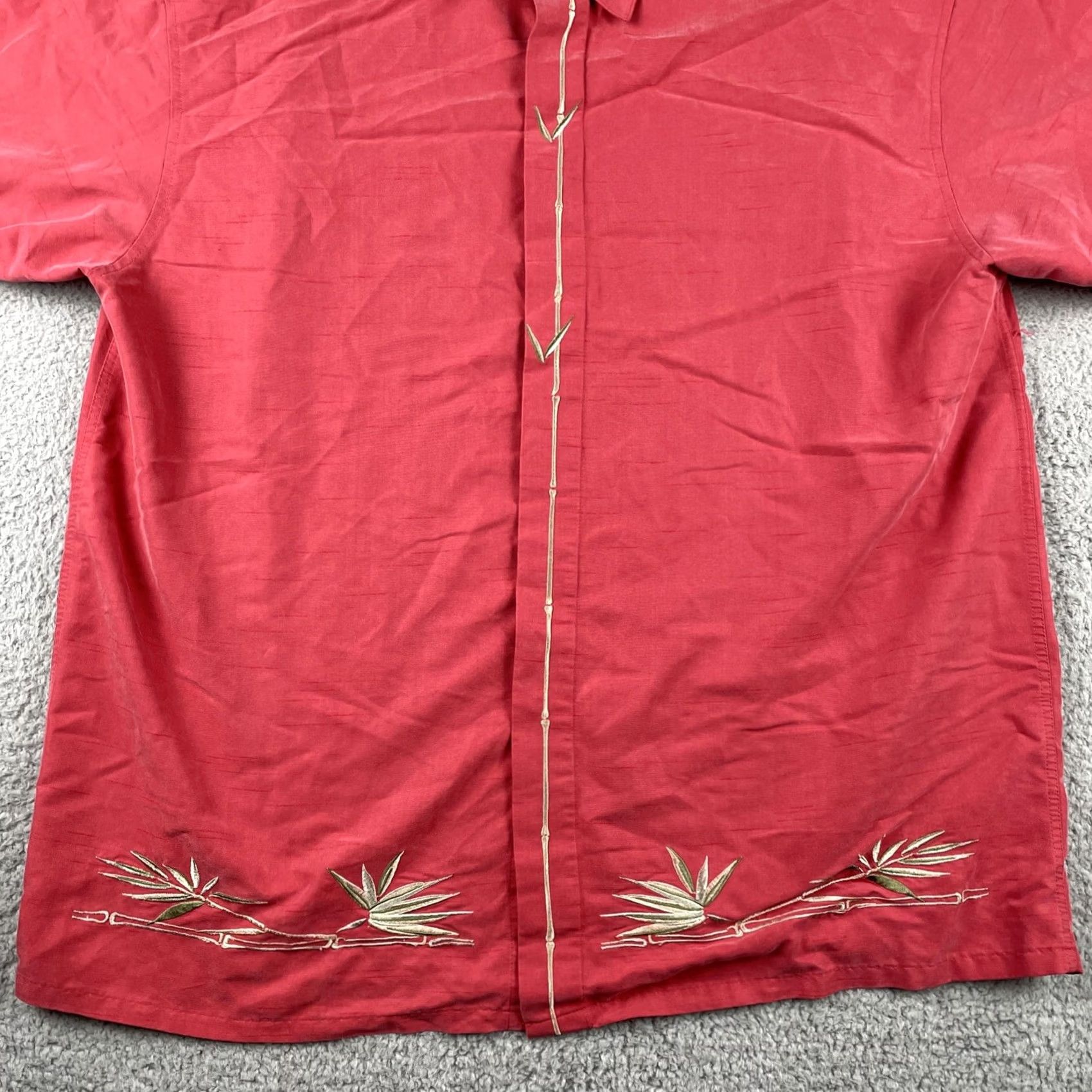 Vintage VINTAGE Bamboo Cay Mens L Button-Up Shirt Short Sleeve Red Rayon Palm Size US L / EU 52-54 / 3 - 4 Thumbnail