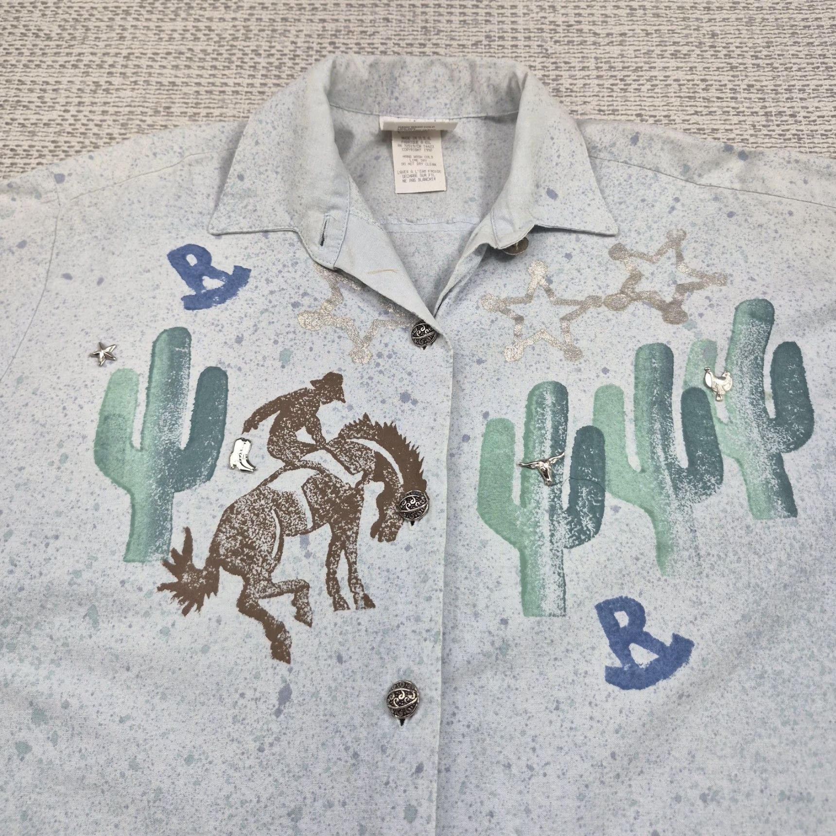 Vintage VINTAGE Little Canyon Alley by Marcy M.E. Shirt Womens XL Blue Western Tunic USA Size XL / US 12-14 / IT 48-50 - 5 Thumbnail