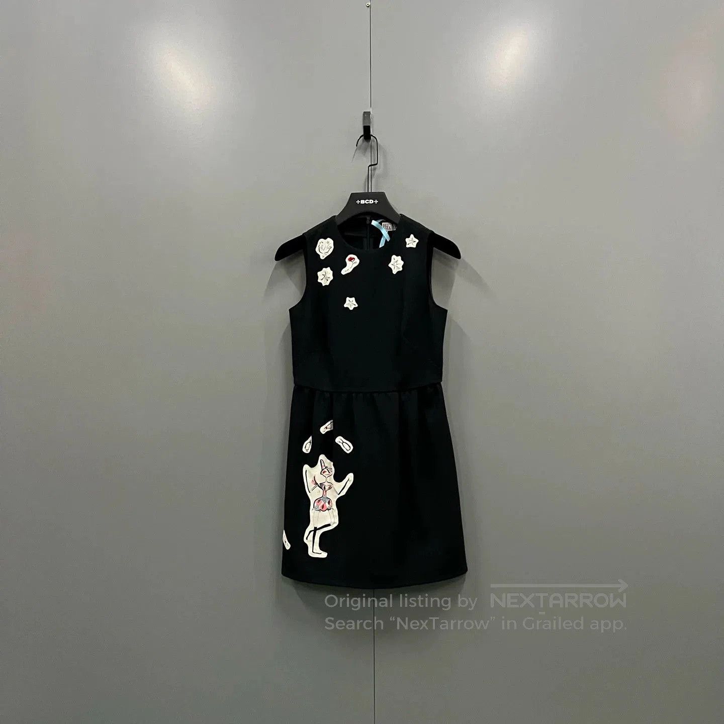 Valentino Valentino Black Patchwork Figure Dress. Size S / US 4 / IT 40 - 1 Thumbnail