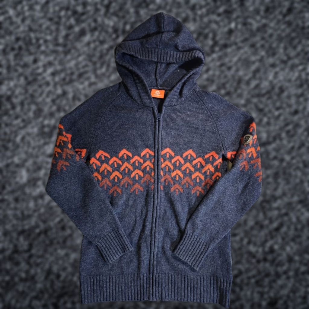 Merrell Merrell Classic Wool Blend Hooded Full Zip Sweater Womens Sz Medium Blue/Orange Size M / US 6-8 / IT 42-44 - 1 Thumbnail