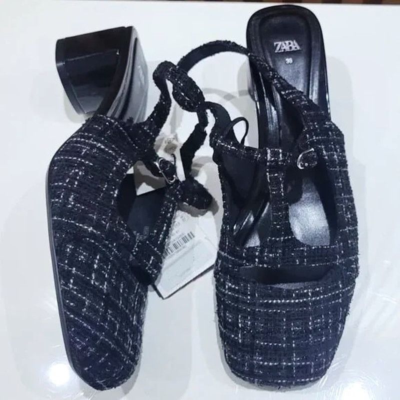 Zara RARE!!! ZARA Textured Slingbacks NWT Size US 8 / IT 38 - 9 Thumbnail