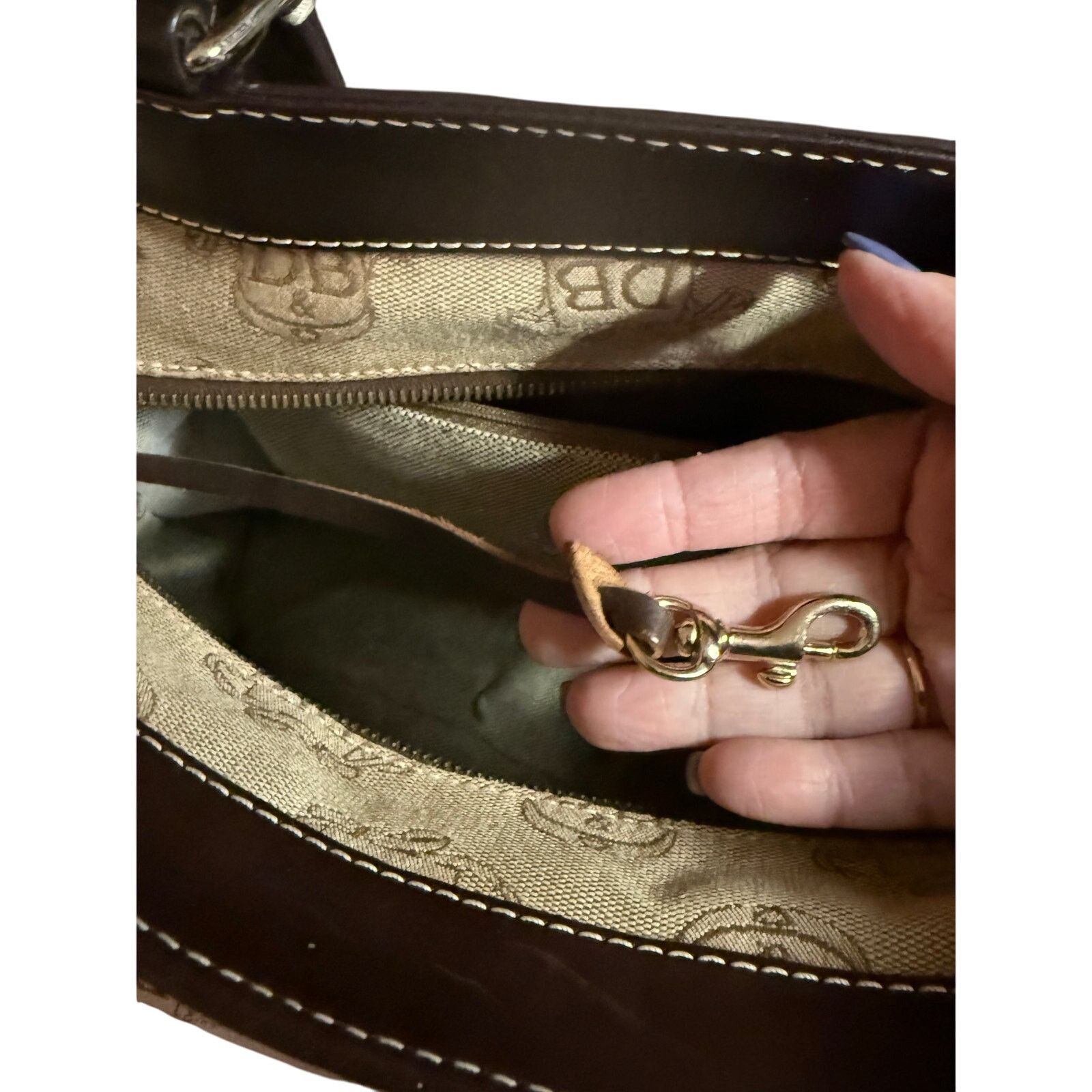 Dooney & Bourke Dooney & Bourke Monogram Tote Shoulder Bag w Coin PurLeather Size ONE SIZE - 9 Thumbnail