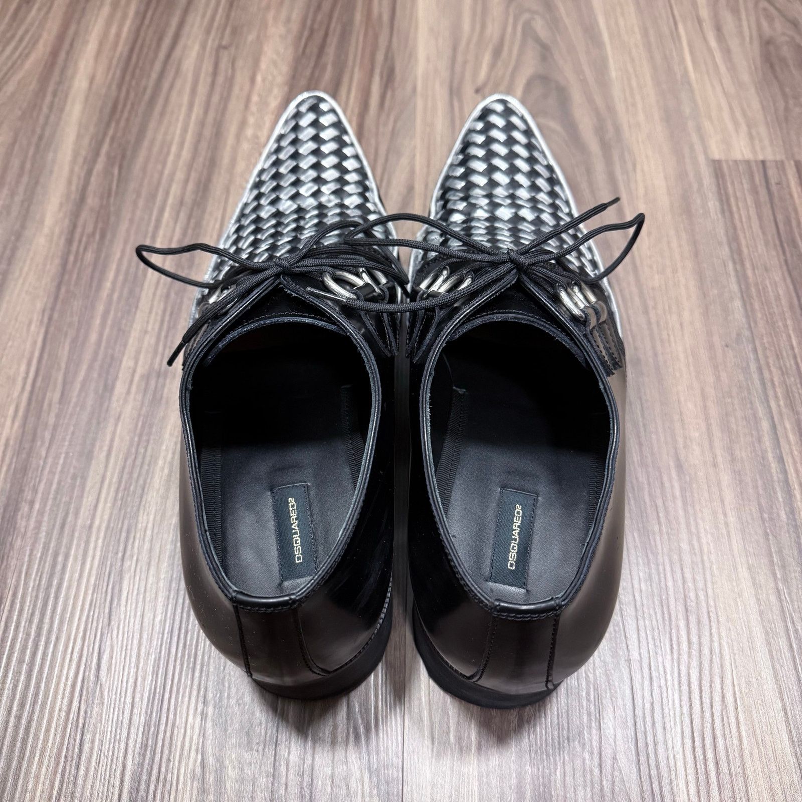 Dsquared2 DSQUARED2 Rare Runway Lace Up Shoes Black Silver EU 41.5 Size US 8.5 / EU 41-42 - 3 Thumbnail