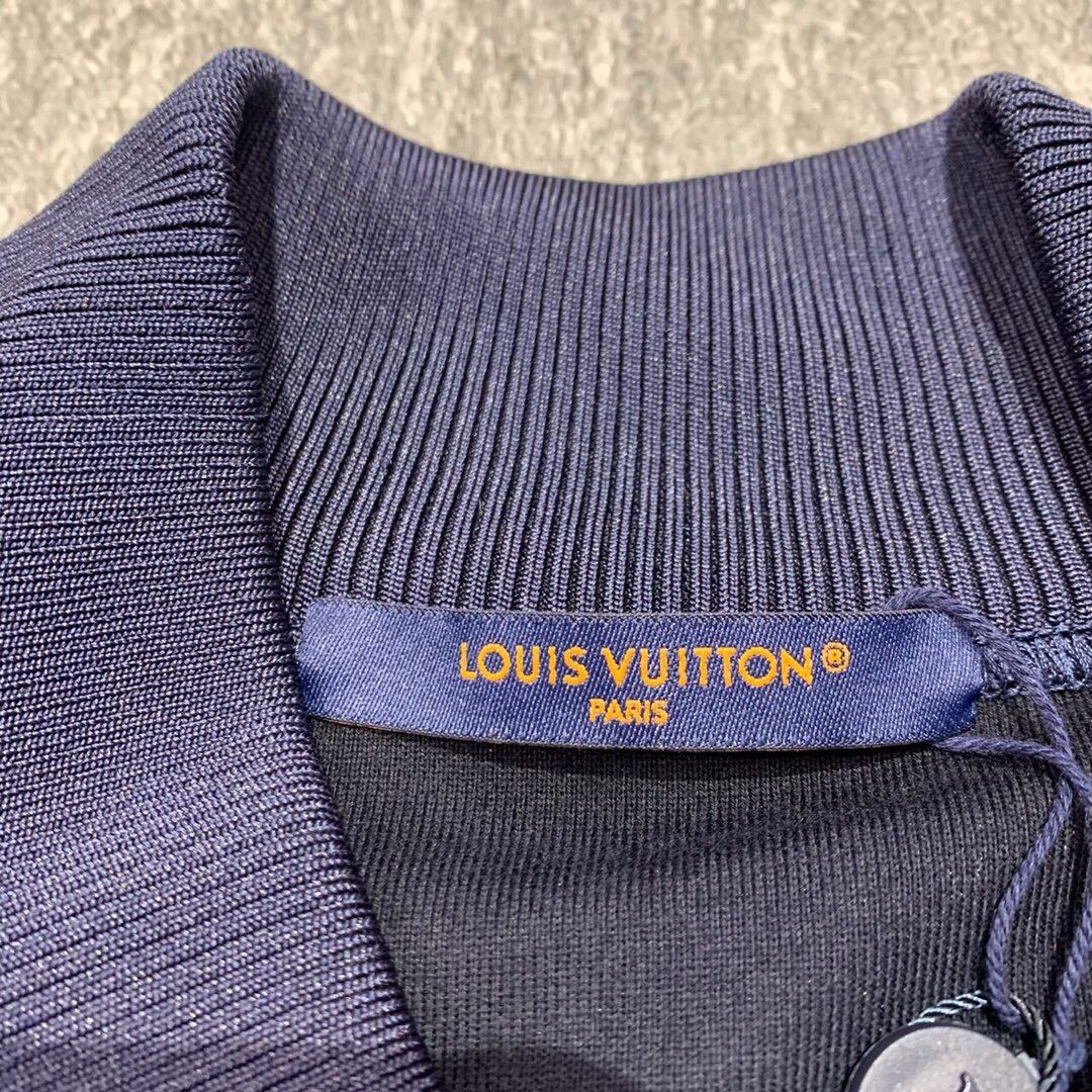 Louis Vuitton Louis Vuitton Navy blue arm three-flower logo zipper jacket Size US XL / EU 56 / 4 - 5 Thumbnail