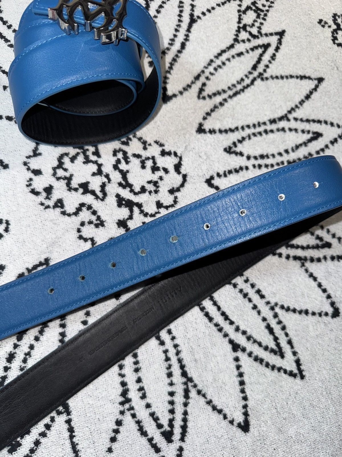 Amiri AMIRI BLUE SILVER MA LOGO LEATHER BELT Size ONE SIZE - 11 Thumbnail