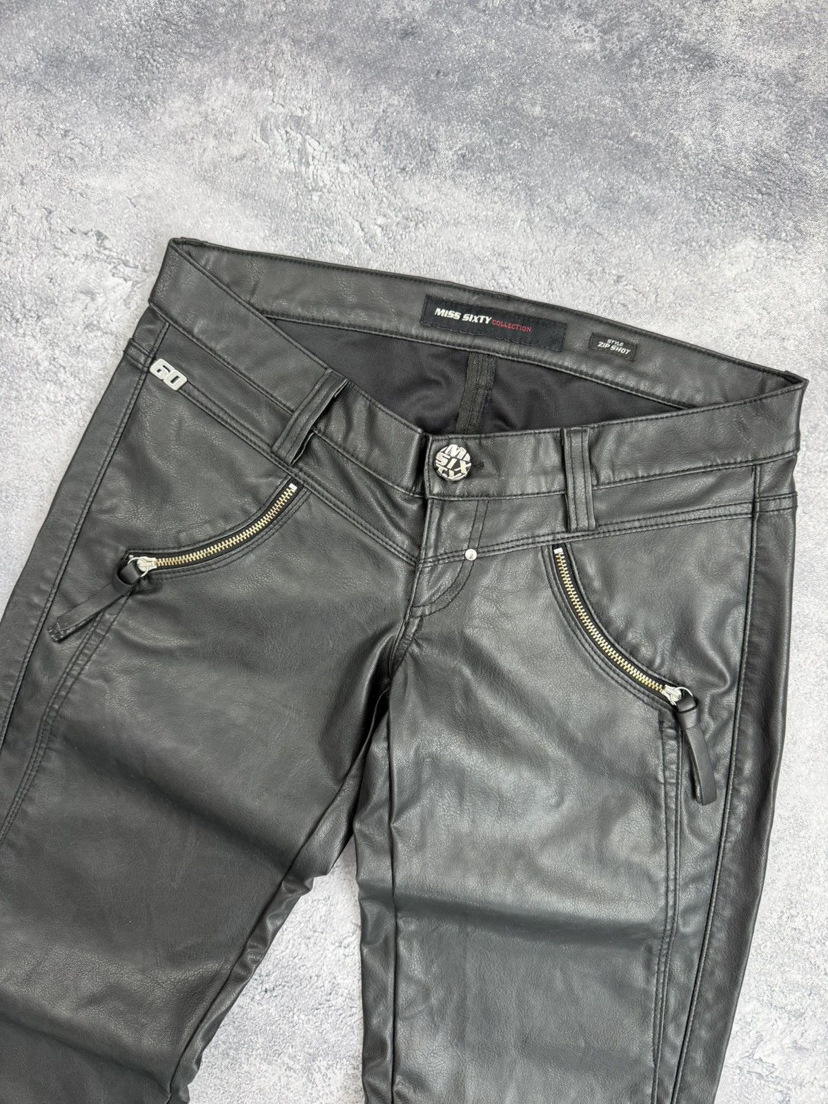 Miss Sixty Miss Sixty Faux Leather Pants Black Zip Shot Vintage Y2K Size 27" / US 4 / IT 40 - 11 Thumbnail