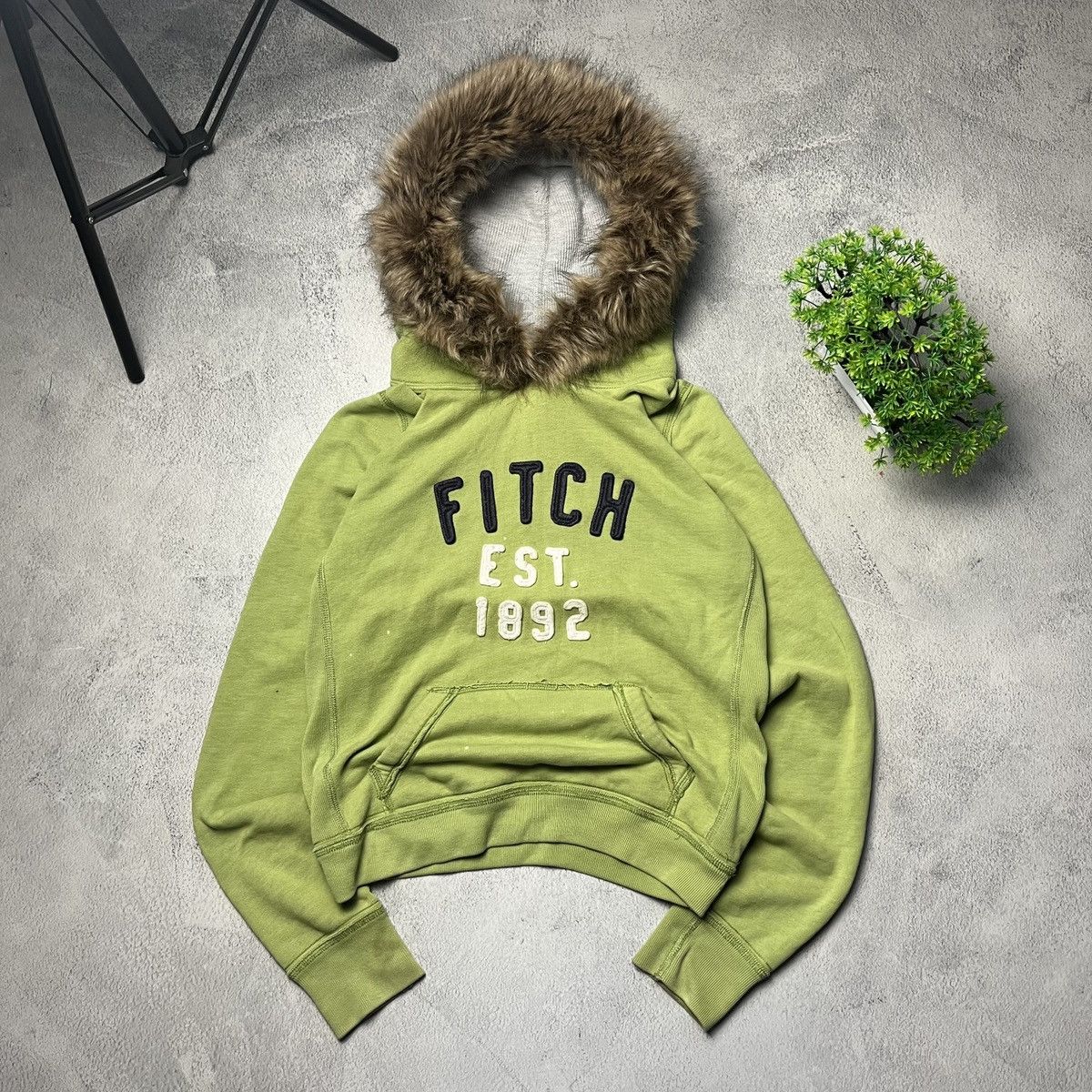 Abercrombie & Fitch × Vintage Vintage Abercrombie&Fitch Faux fur hoodie ifsixwasnine style Size M / US 6-8 / IT 42-44 - 1 Thumbnail