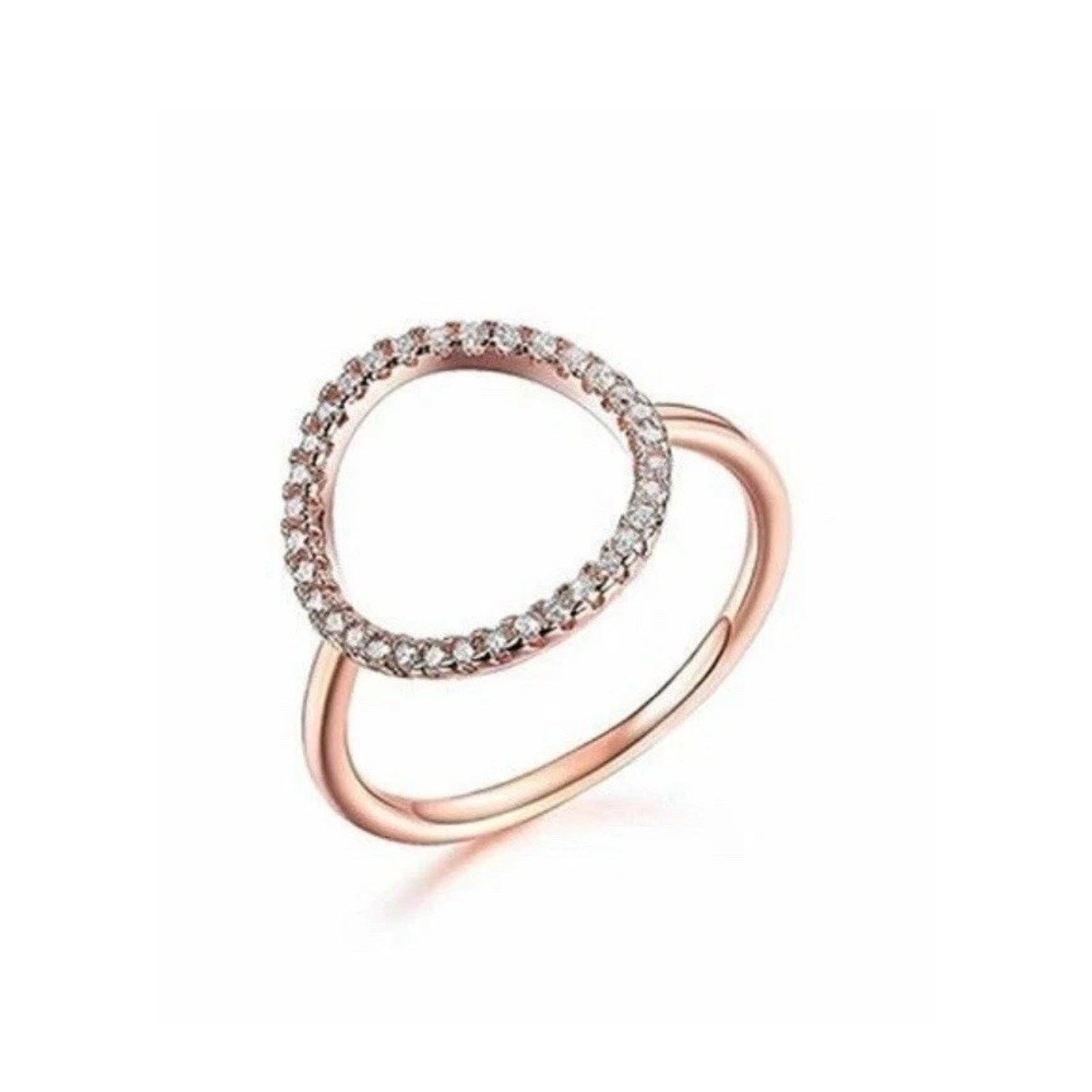 Other Rose Gold Open Circle Karma Ring Stacking Dainty Sz 8 Size ONE SIZE - 1 Thumbnail