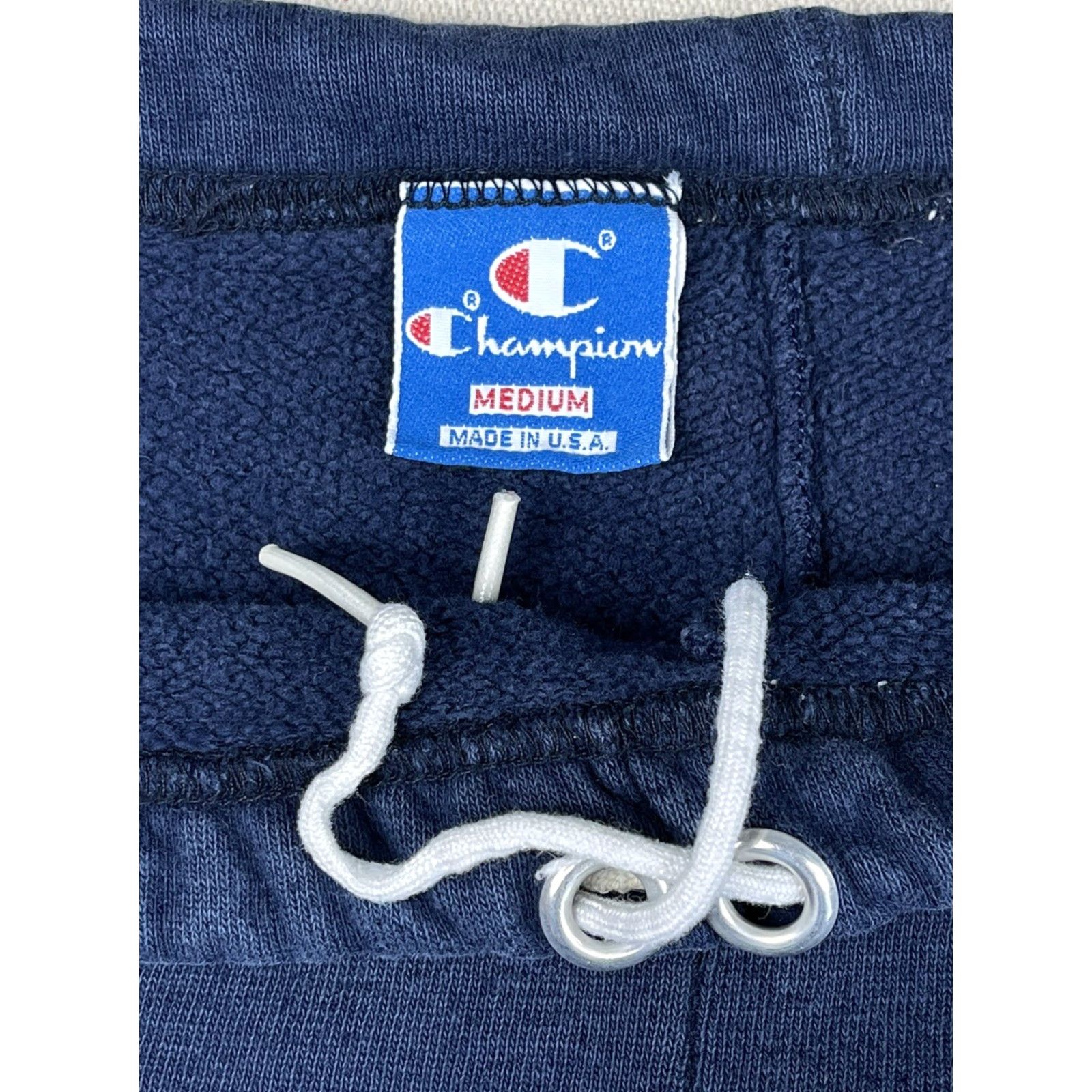 Champion VINTAGE Champion Sweatpants Mens Pants Regular Inseam 32 Navy Blue 90s Gym Activewear University 70s College School Sports Basketball Football Size US 31 - 2 Thumbnail