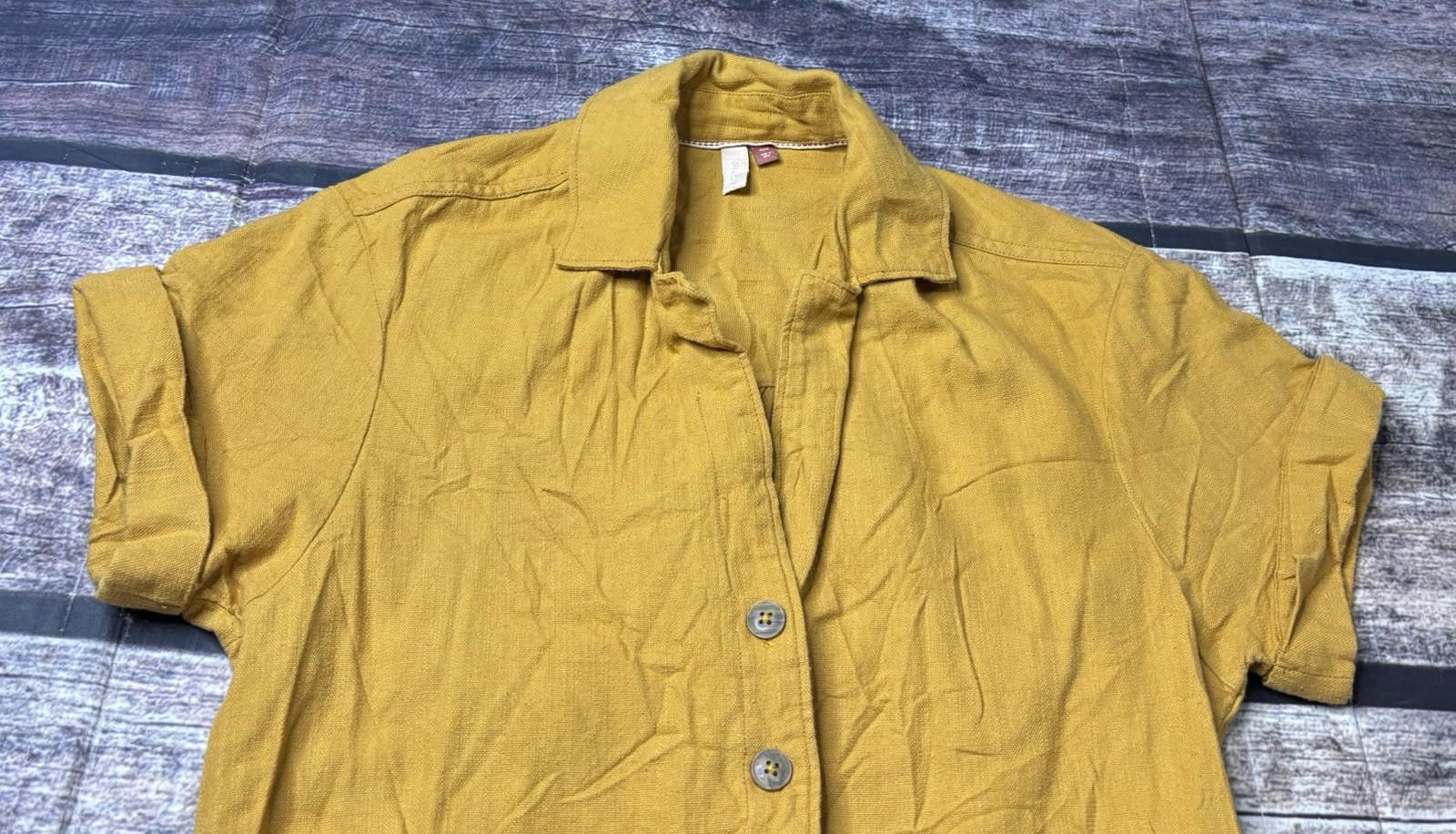 Other Anthropologie Pilcro Mini Shirt Dress Linen Blend Yellow XXS Size XS / US 0-2 / IT 36-38 - 4 Thumbnail