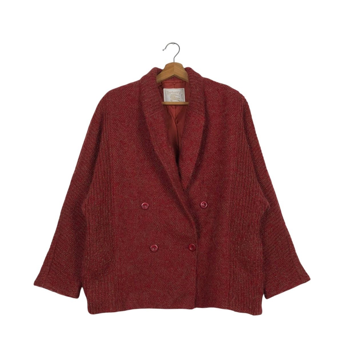 Burberry 🔥VINTAGE BURBERRYS KNIT WOOL BOMBER JACKET DOUBLE BREAST Size US M / EU 48-50 / 2 - 3 Thumbnail