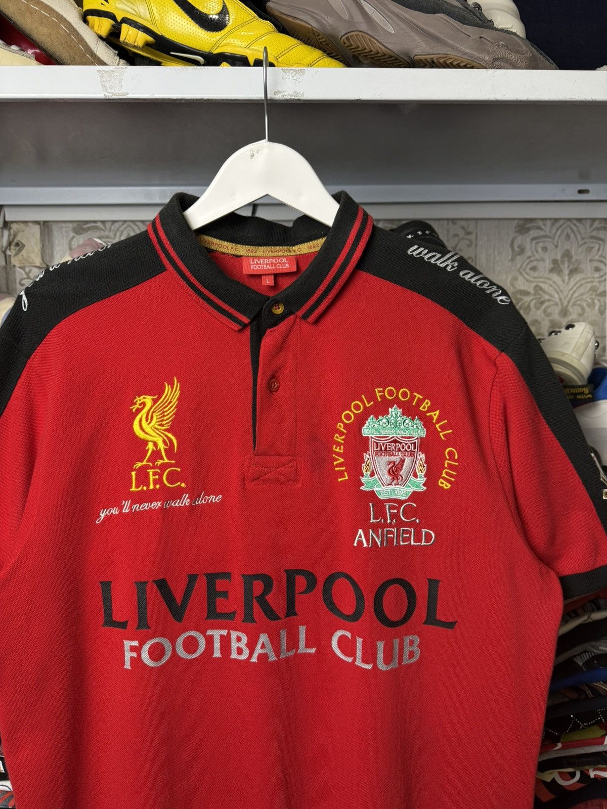 Vintage Vintage Liverpool Soccer Polo Big Logo Rare Size L Size US L / EU 52-54 / 3 - 2 Thumbnail
