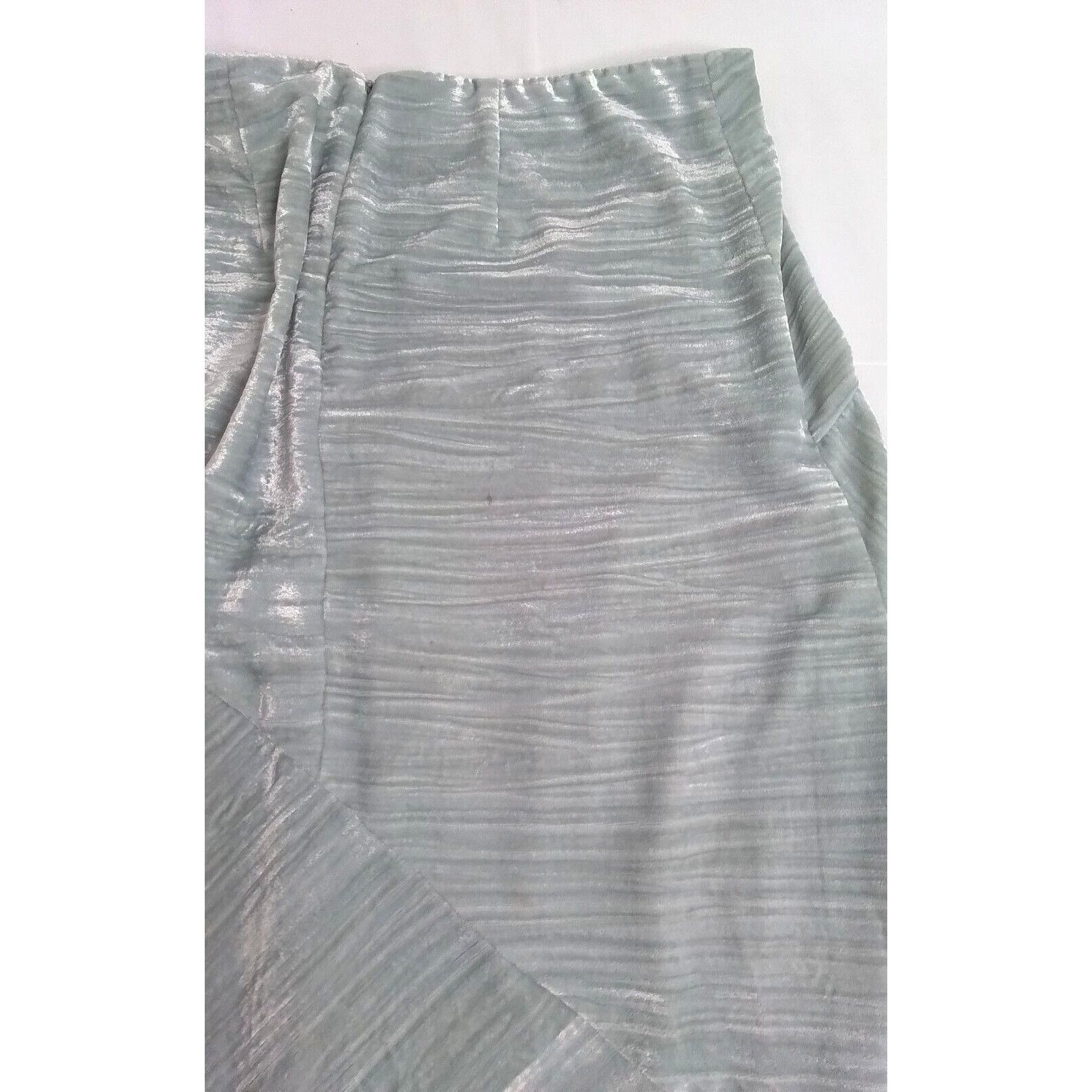 Vince Vince Velvet Skirt Women's 6 Sage Green Ruched Asymmetric Size 28" / US 6 / IT 42 - 10 Thumbnail