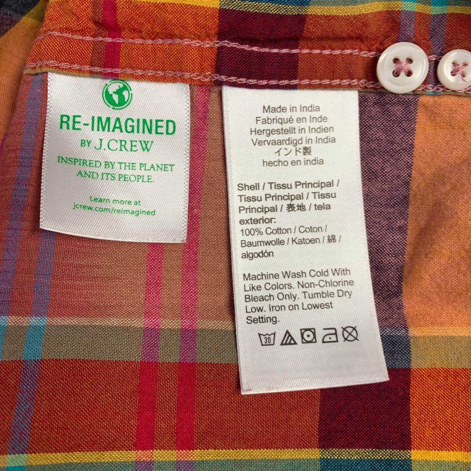 J.Crew Size L Multi Color Cotton Madras Classic Short Sleeve Shirt Size US L / EU 52-54 / 3 - 8 Thumbnail