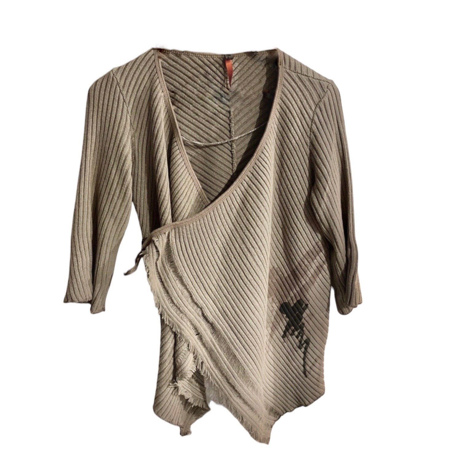 Cop Copine The Cop Copine Neutral Ribbon Asymmetrical Wrap Around Sweat Size ONE SIZE - 6 Thumbnail