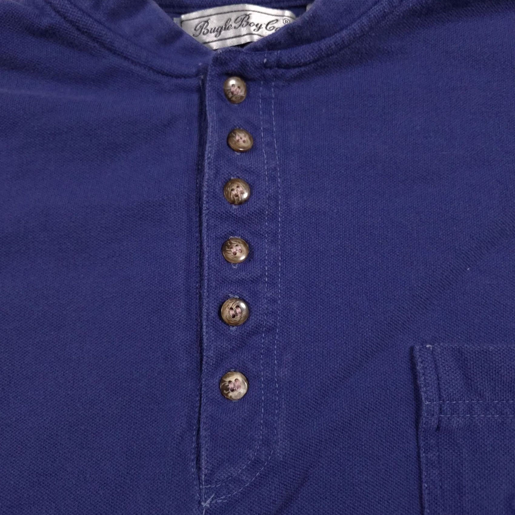 Bugle Boy VINTAGE Bugle Boy Mens Long Sleeve Henley Shirt M Blue 90s Mock Neck Pocket Size US M / EU 48-50 / 2 - 5 Thumbnail
