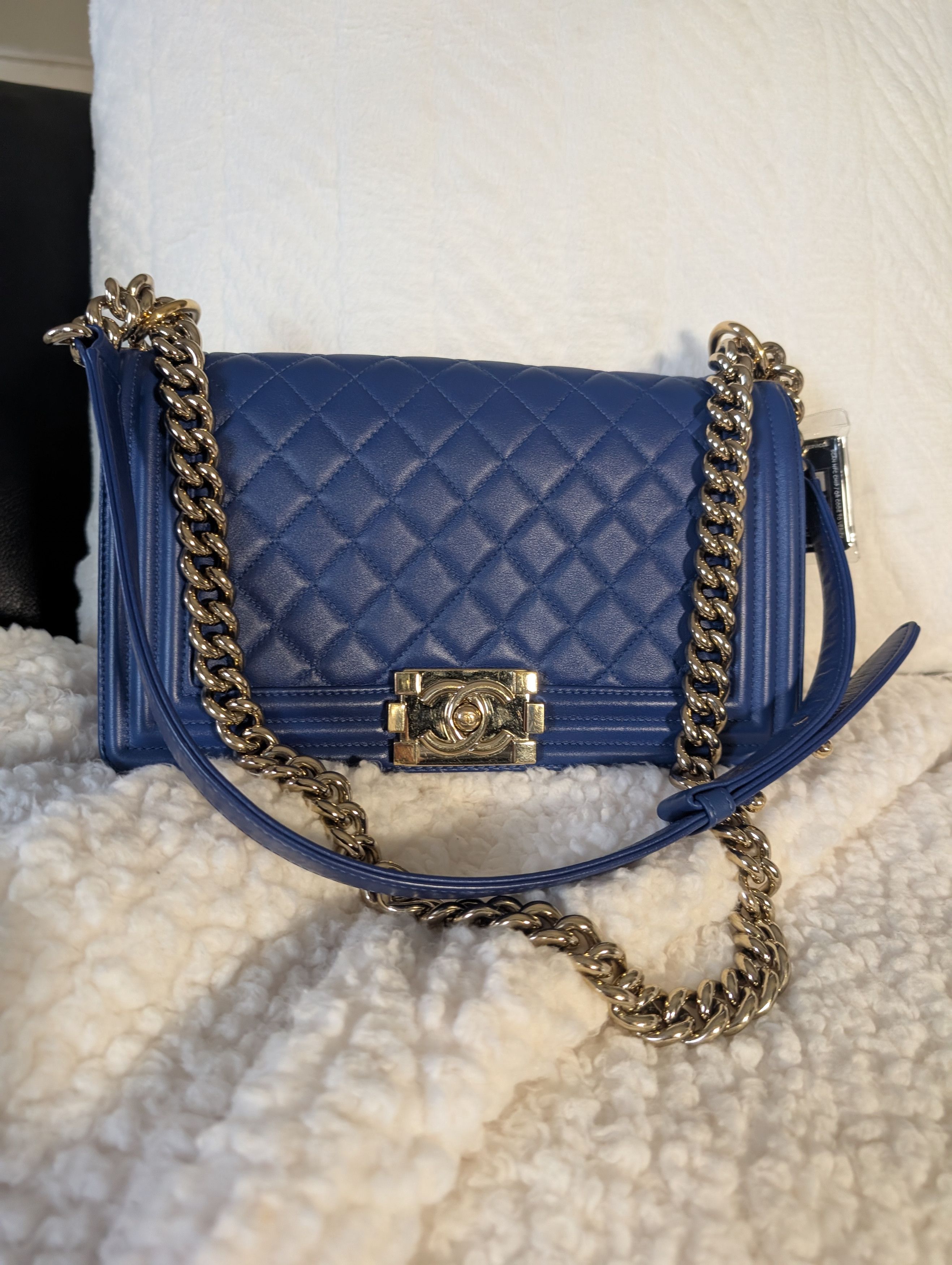 Chanel CHANEL Blue Quilted boy Shoulder Bag Strap CC Size ONE SIZE - 9 Thumbnail