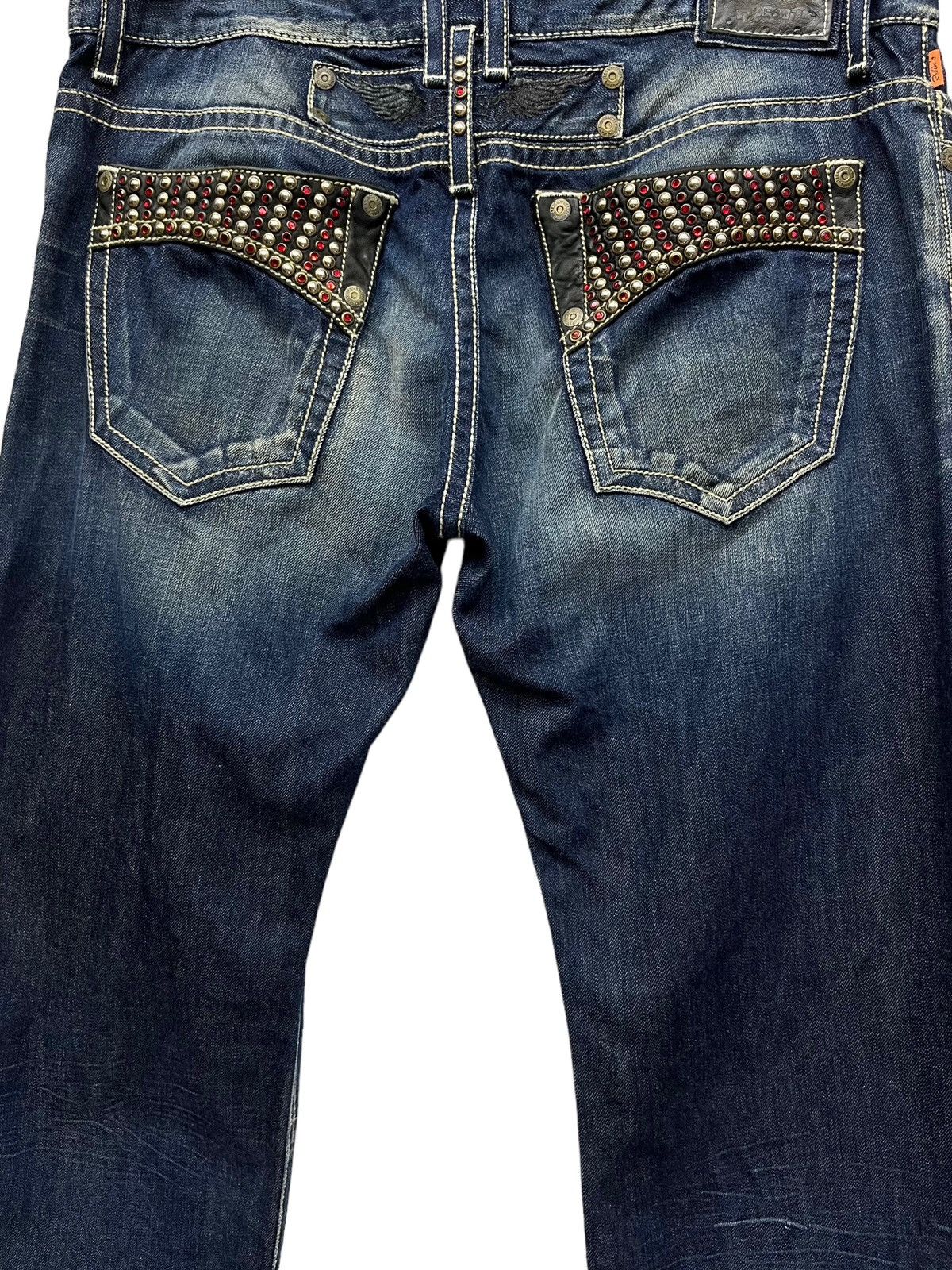 Robins Jeans × Vintage 🔥Vtg ROBIN’S JEANS Gemstone Studded Flare Jeans Made In USA Size US 37 - 2 Thumbnail