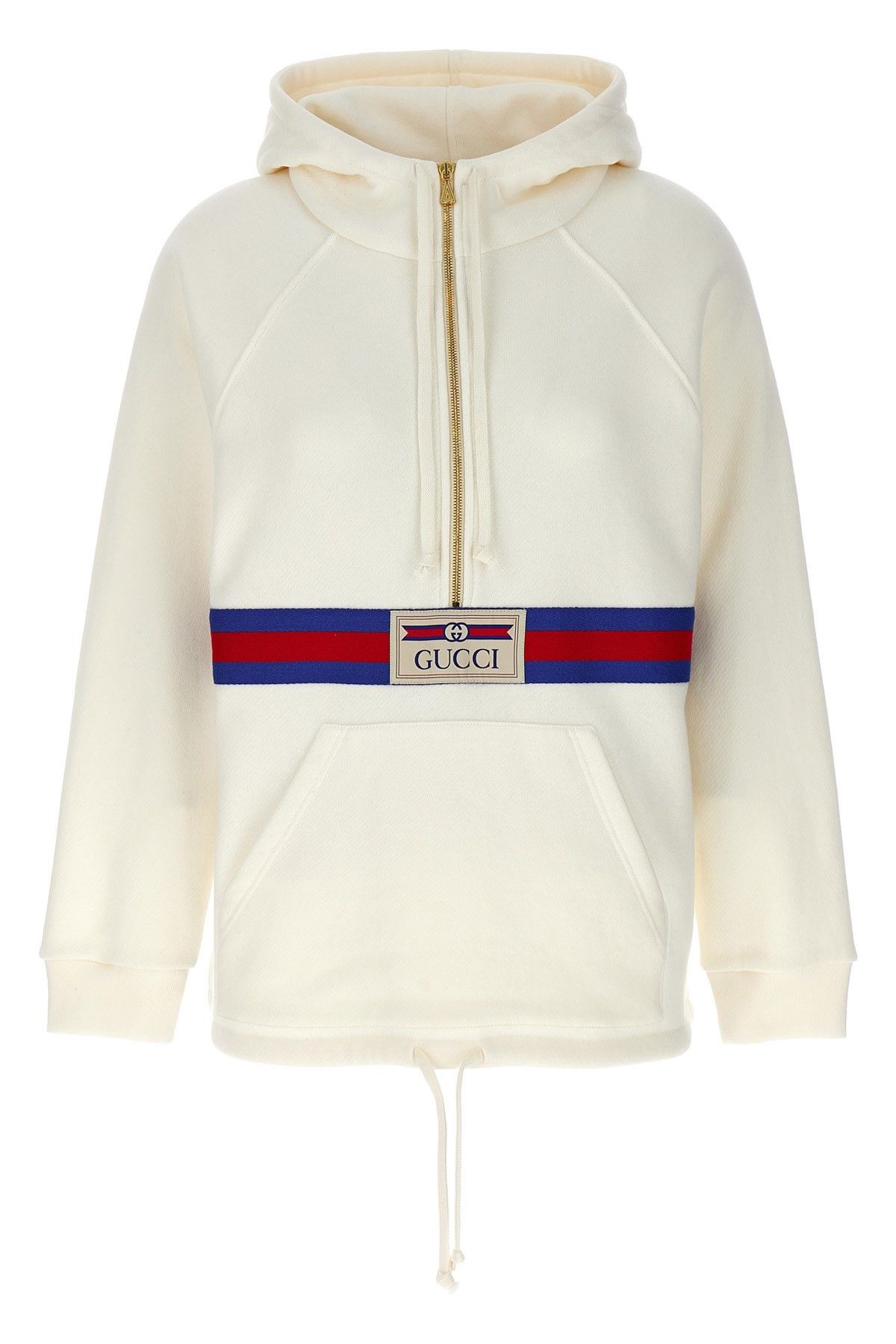 image of Gucci Web Tape Hoodie in White, Women's (Size Small)