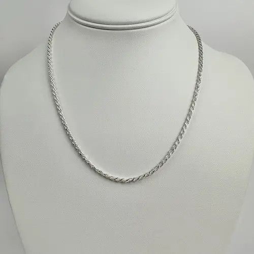 Jewelry Silver Chain Solid .925 Silver Rope Chain 2.5mm 18 Inches Size ONE SIZE - 1 Thumbnail