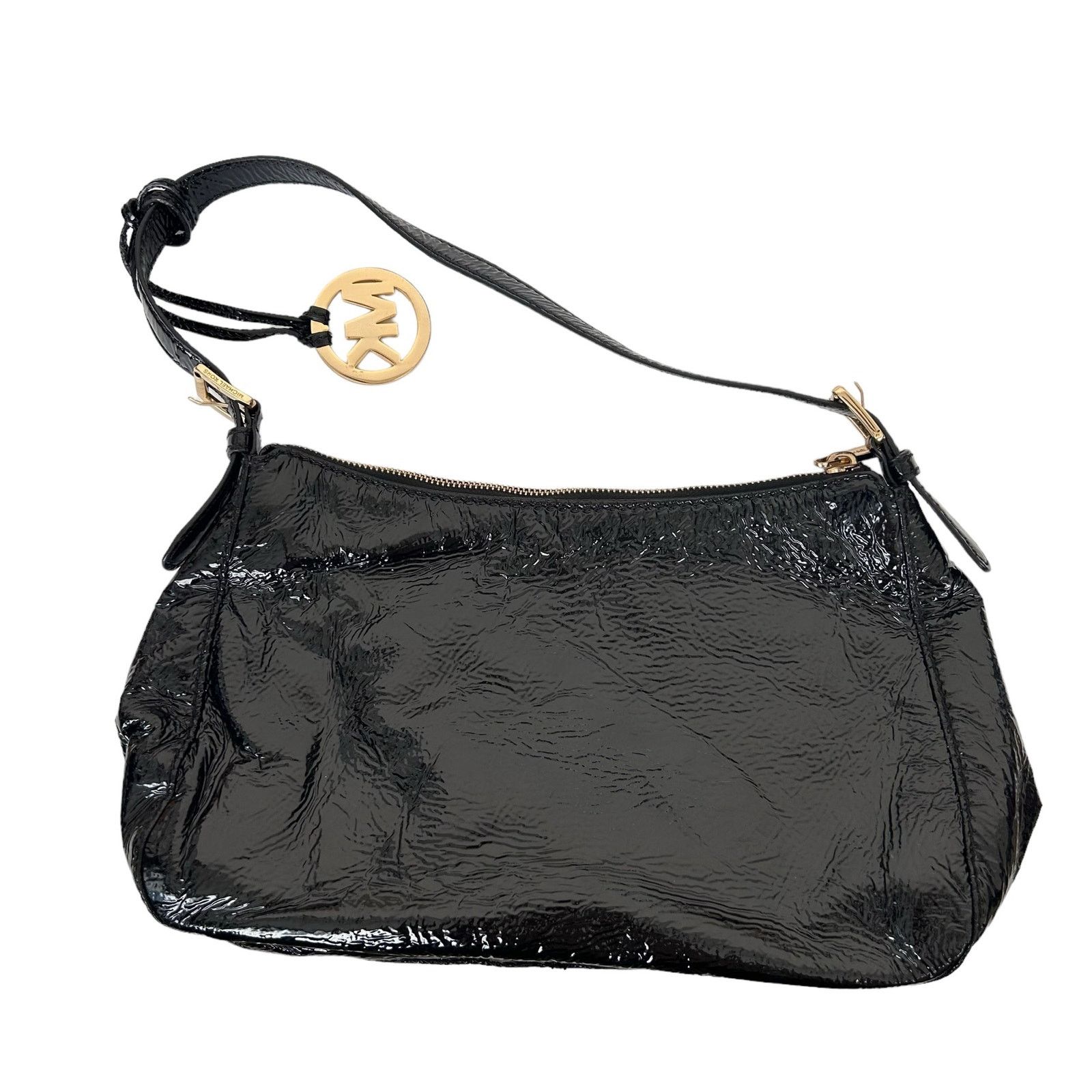 Michael Kors Michael Kors Black Patent Leather Shoulder Bag Size ONE SIZE - 4 Thumbnail