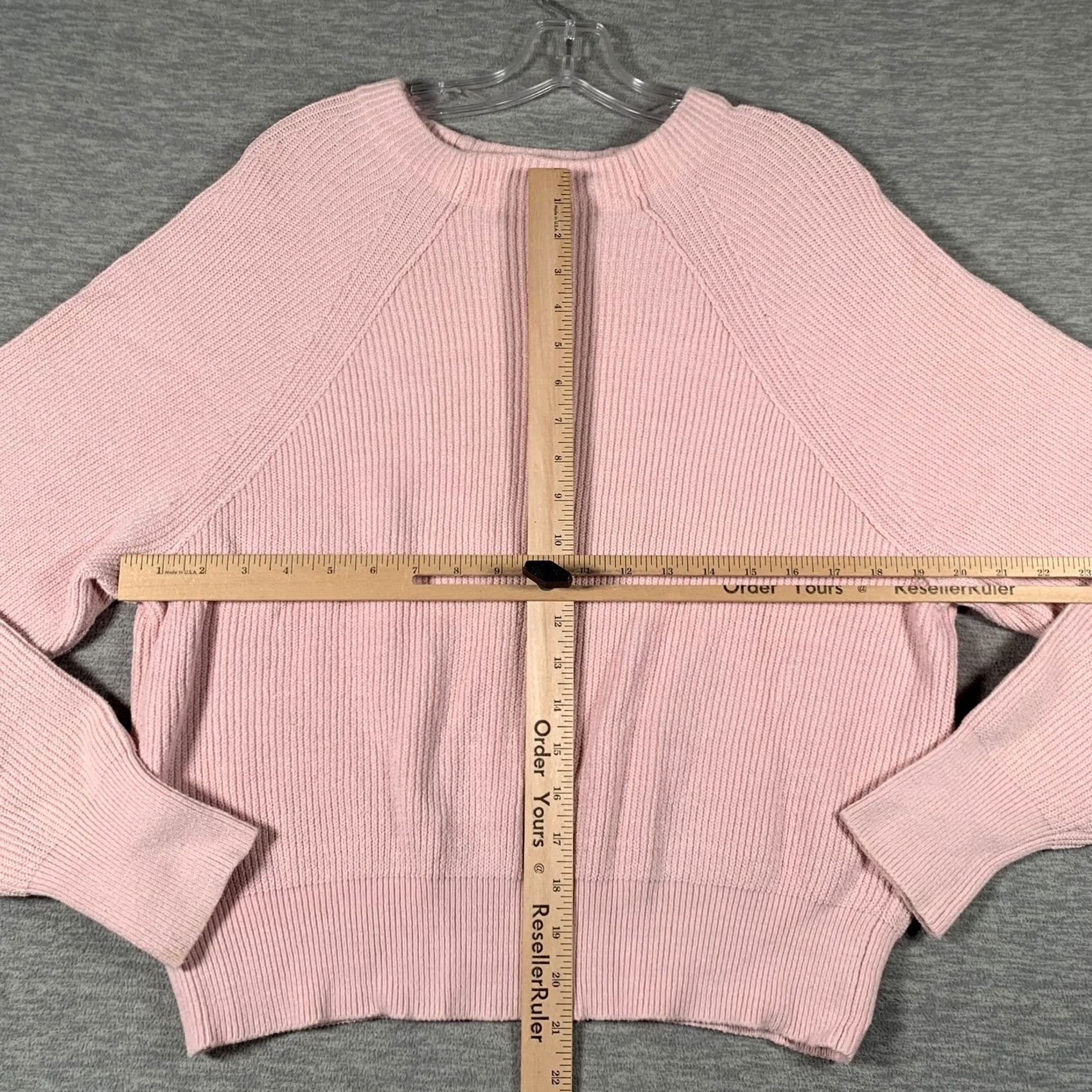 Free People VINTAGE? Free People Sweater Womens M Pink Raglan Crewneck Pullover Knit Ribbed Cotton Blend Solid 90s Casual Womens Size M / US 6-8 / IT 42-44 - 6 Thumbnail