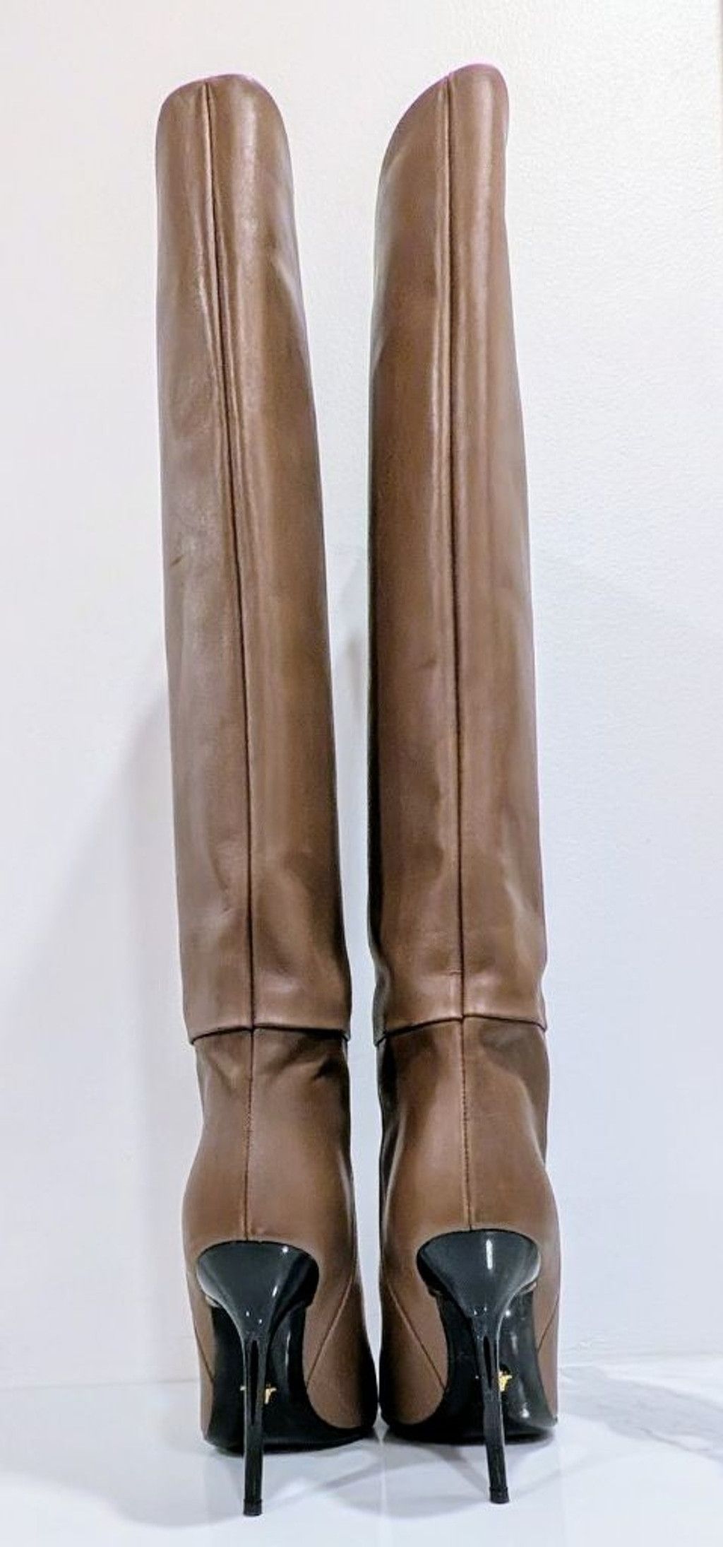 Versace Versace Brown Knee-High Leather Stiletto Boots Size 8.5 Size US 8.5 / IT 38.5 - 4 Thumbnail