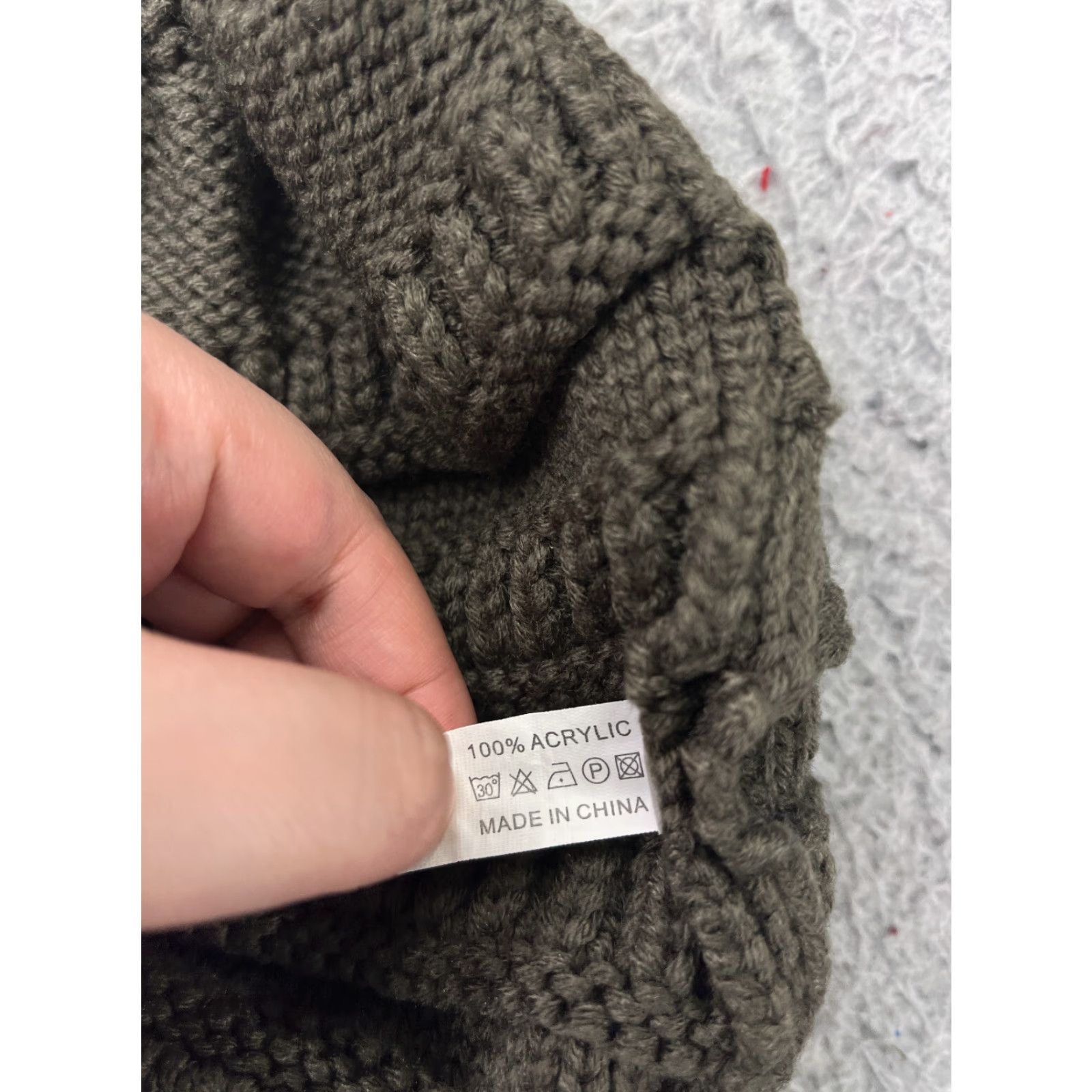 Vintage Womens Slouch Beanie Toque One Size Gray Knit 100% Acrylic Winter Snow Ski Hat Beanie Size ONE SIZE - 5 Thumbnail