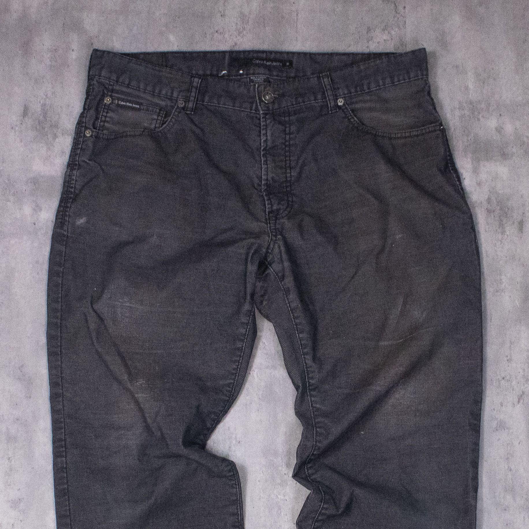 Calvin Klein × Vintage Y2K 2000's Calvin Kelin Relaxed Baggy Wide Corduroy Pant's Size US 37 - 5 Thumbnail