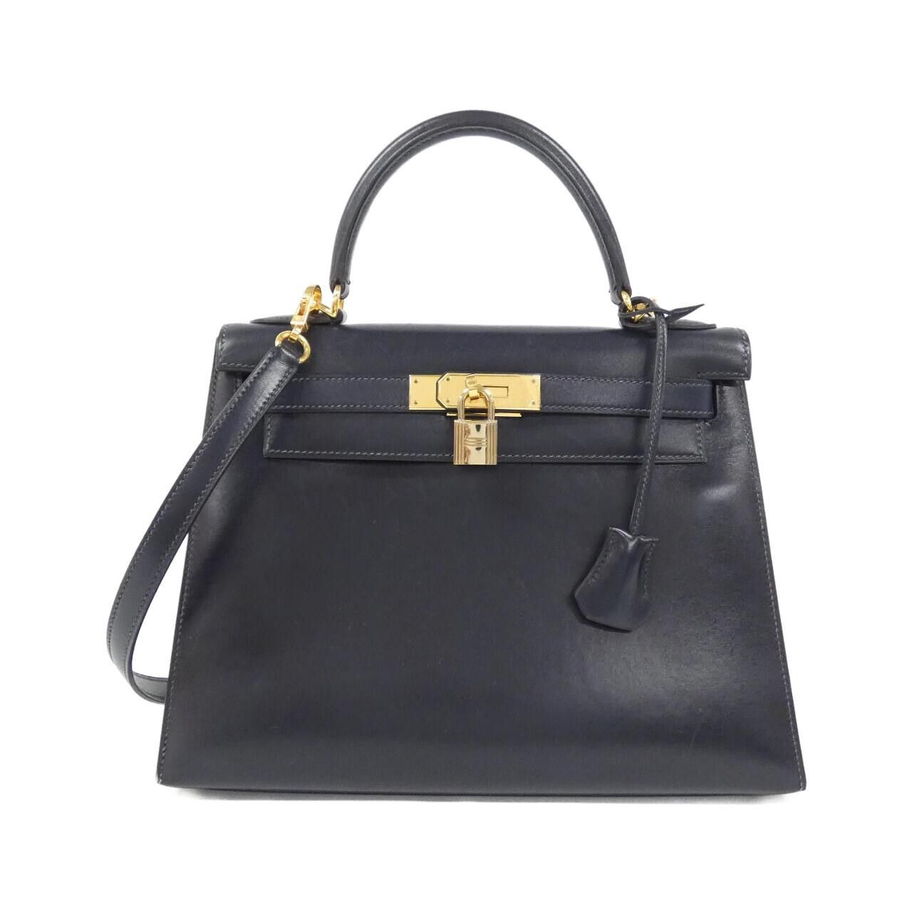 Hermes Hermès Kelly28 Box Calf Leather Handbag Stamp E DUTY FREE for USA